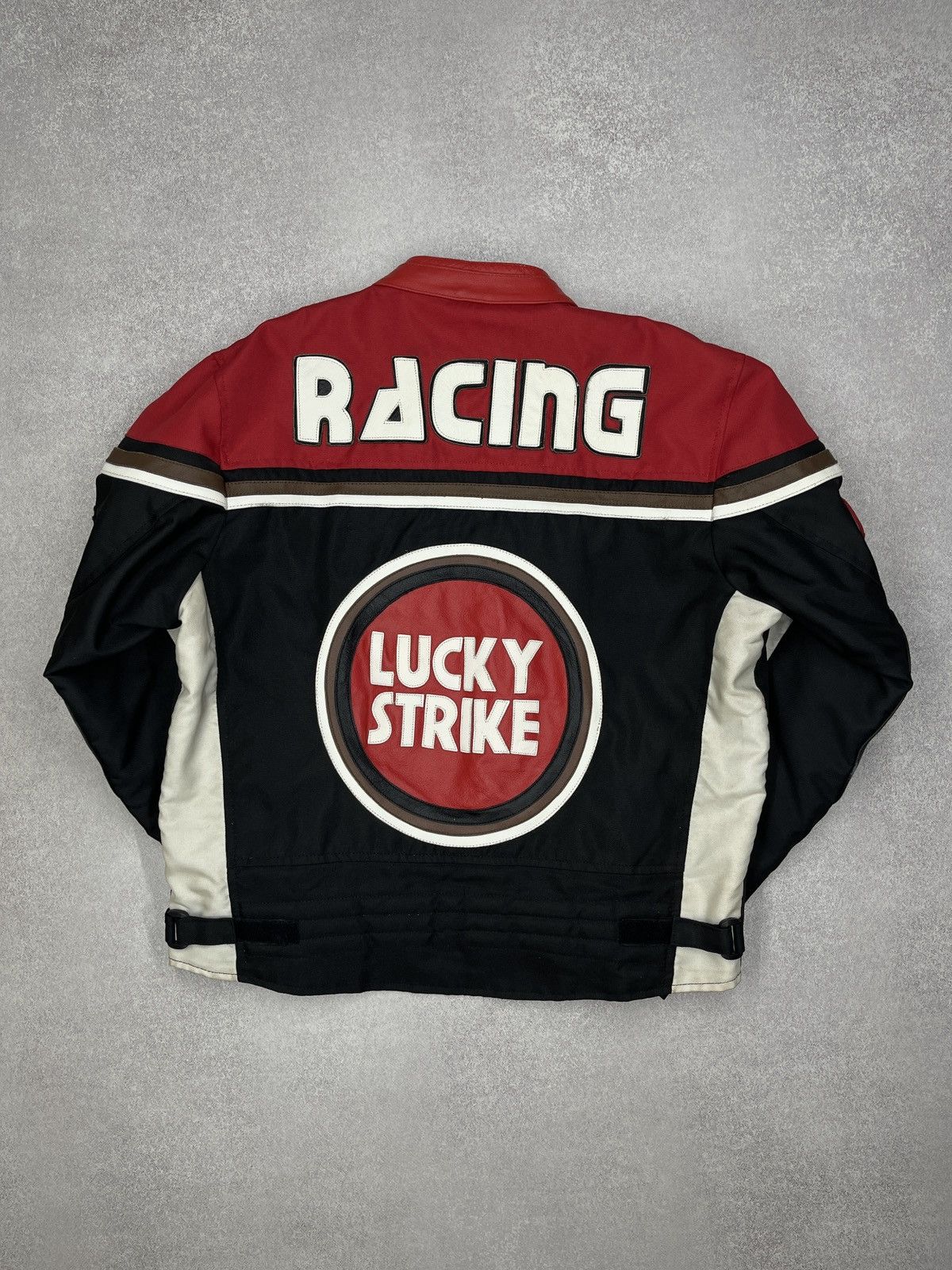 Leather Vintage Lucky Strike Leather Moto Racing Jacket Big Logo Size US L / EU 52-54 / 3 - 7 Thumbnail