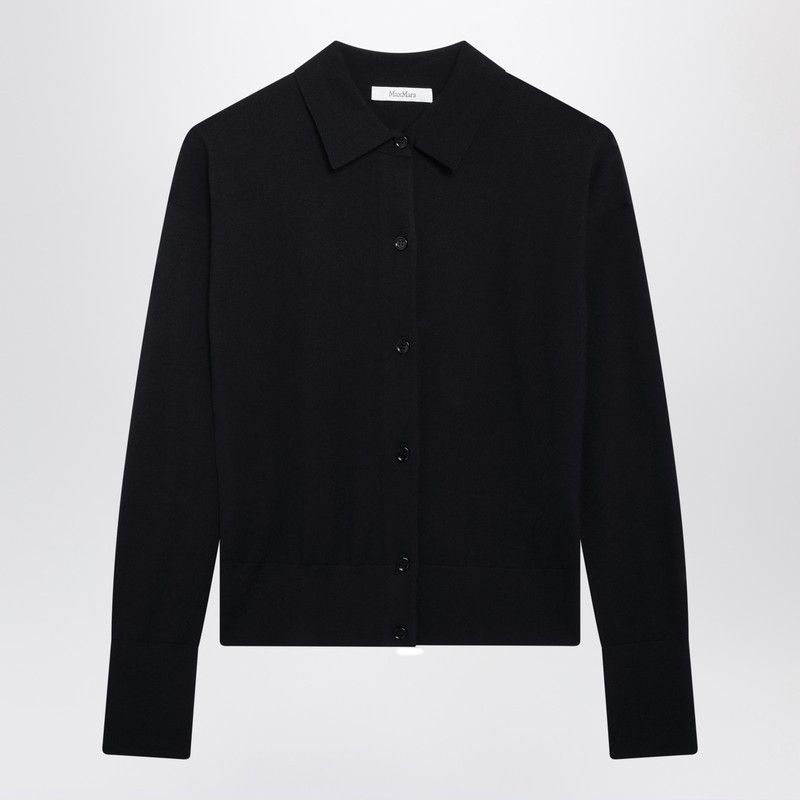 Max Mara Max Mara Navy Wool-Blend Cardigan Size S / US 4 / IT 40 - 1 Thumbnail