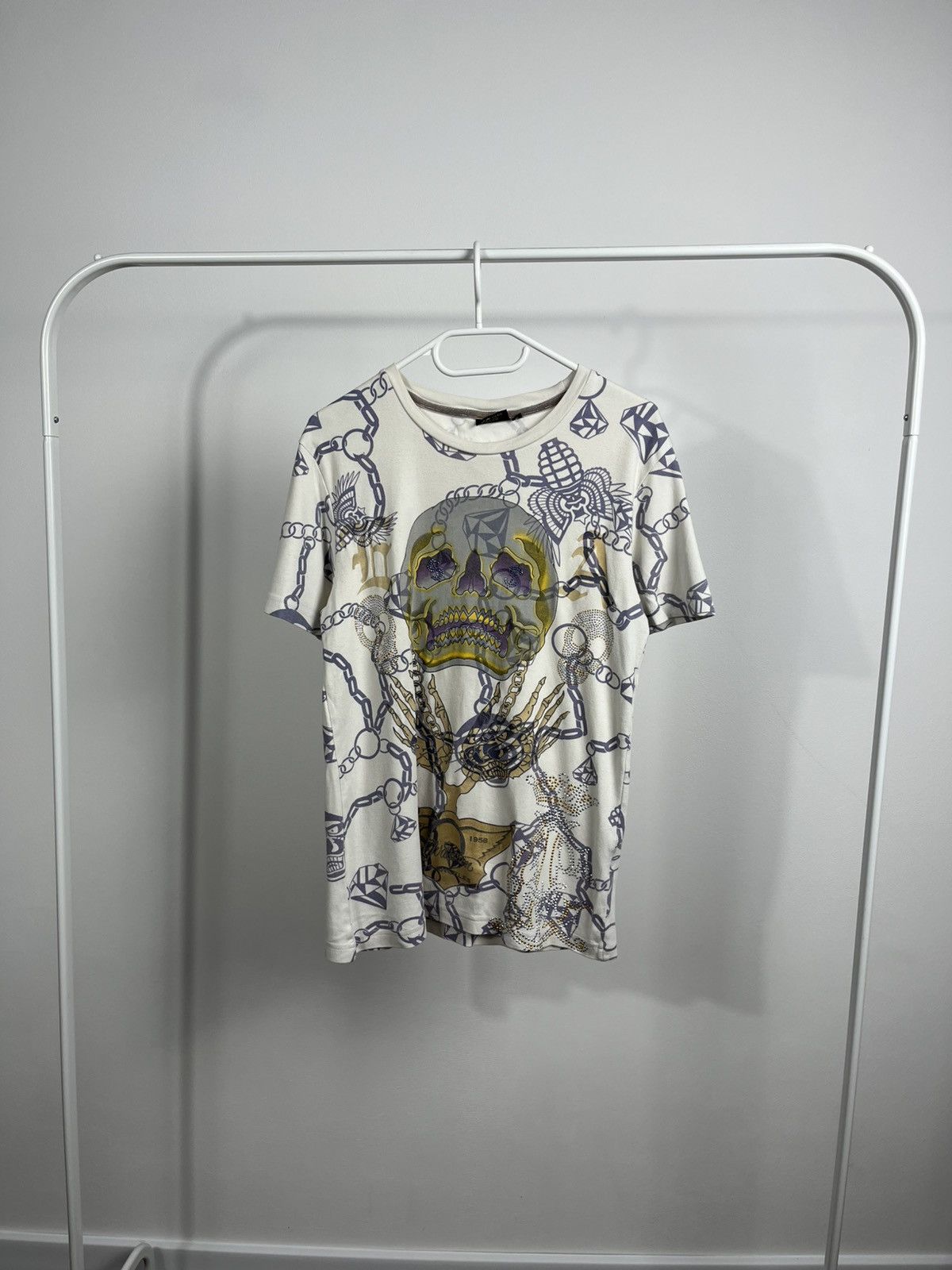 Christian Audigier Christian Audigier Skull Chain Graphic T-Shirt Women’s S Size M / US 6-8 / IT 42-44 - 1 Thumbnail