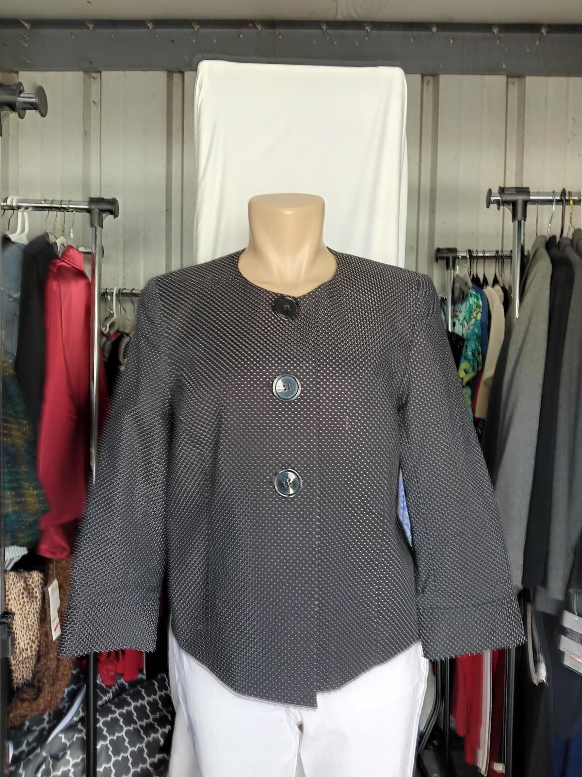 Designer Stylish AK Anne Klein Polka Dot Jacket - Size 10 Size L / US 10 / IT 46 - 1 Thumbnail