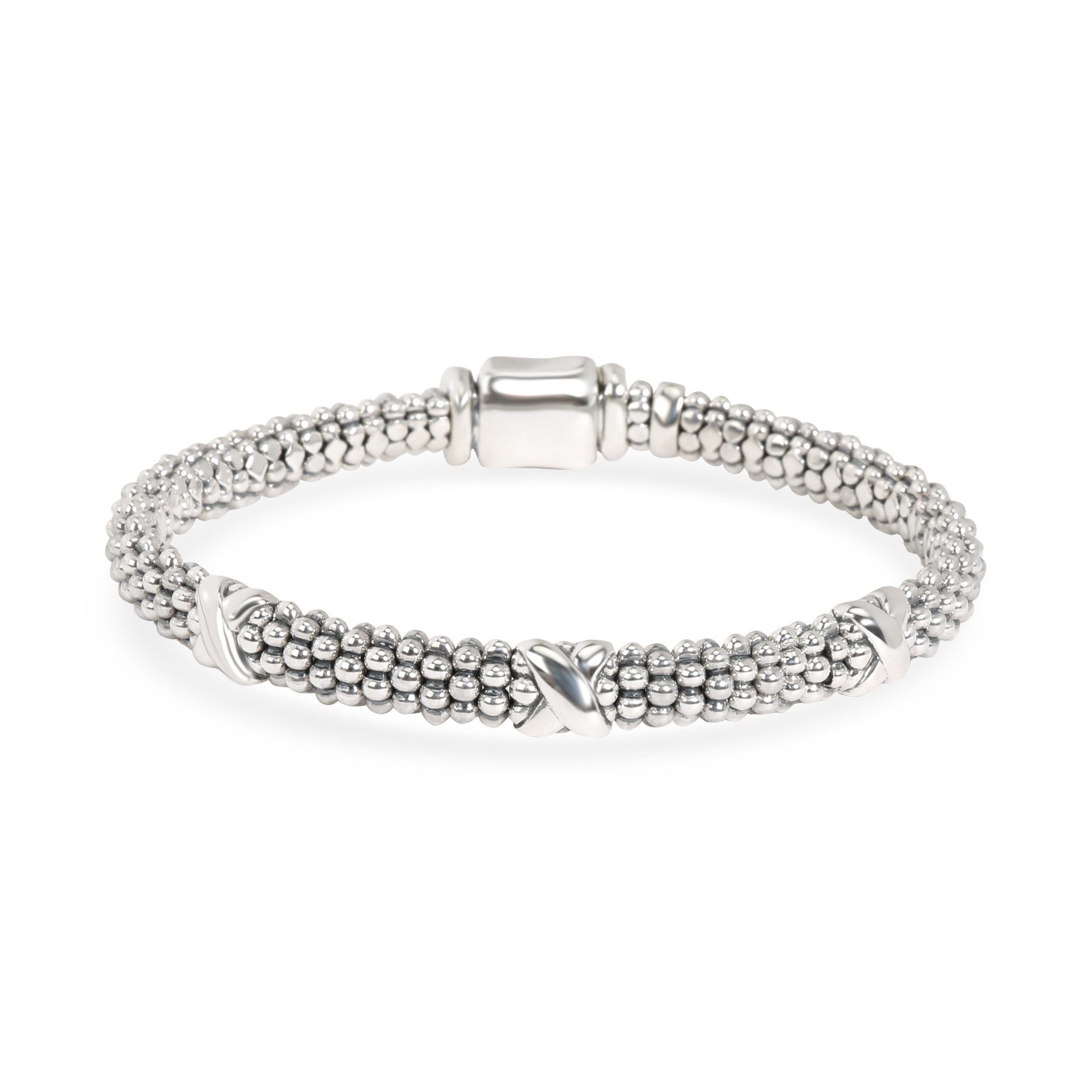 image of Lagos Caviar Triple X Rope Bangle In Sterling Silver, Women's