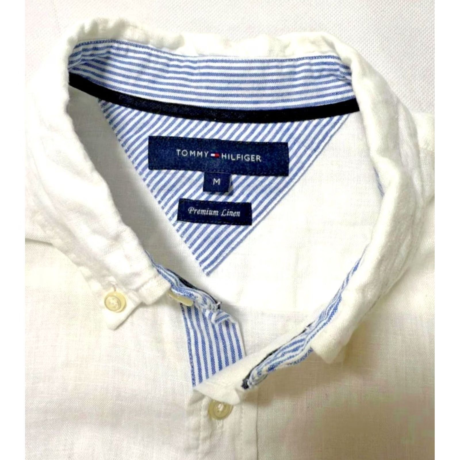 Tommy Hilfiger Tommy Hilfiger Follow Flag Detail Linen Relaxed Fit Shirt - Size M - White, Women Size M / US 6-8 / IT 42-44 - 4 Thumbnail