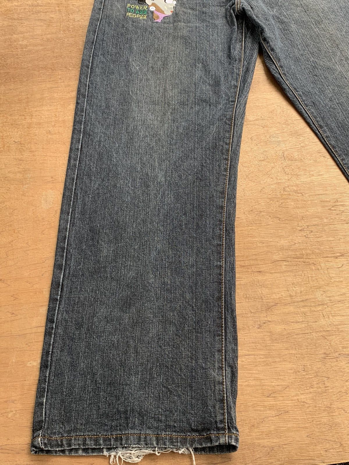 Vintage L.R.G Hip Hop Make Jeans Not War Baggy Denim Pants Size US 38 / EU 54 - 12 Thumbnail