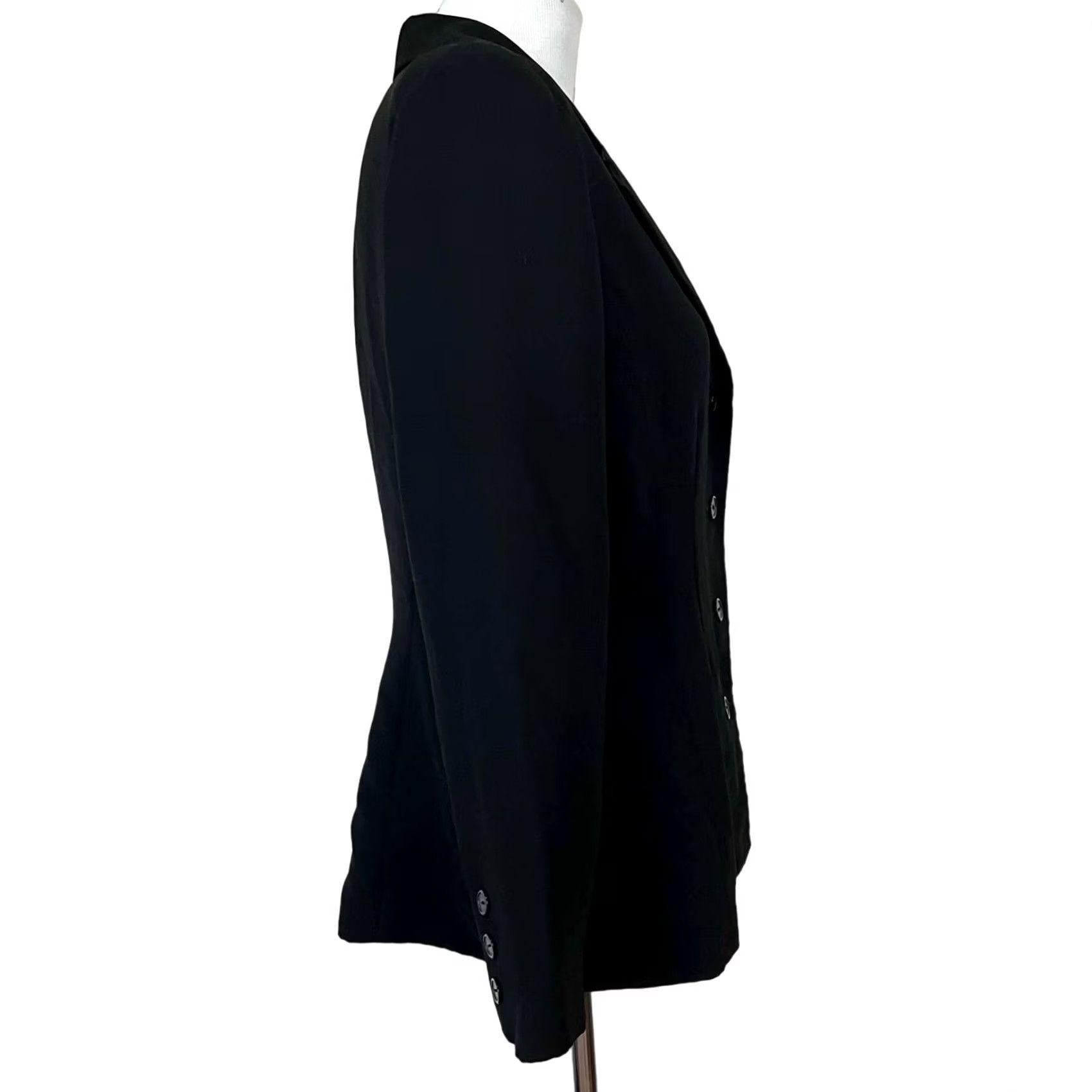 Mary McFadden Mary McFadden Blazer Jacket Black Button Front Sz 10 Womens Shirt Blazer Size L / US 10 / IT 46 - 7 Thumbnail