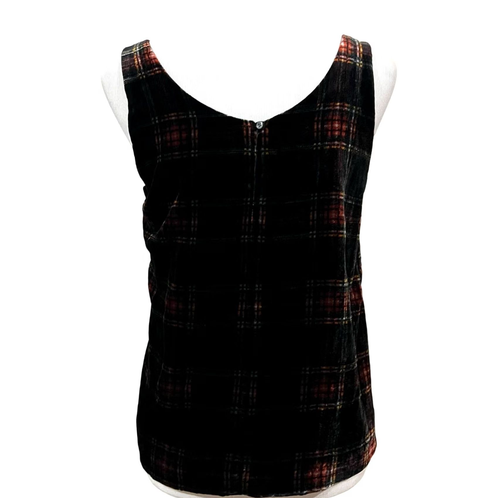 J.Crew J.Crew Black Velvet Plaid Sleeveless Tank Top Blouse Women’s 4 Multicolor Velvet Tartan Plaid Sleeveless Shirt Womens 4 Size S / US 4 / IT 40 - 6 Thumbnail