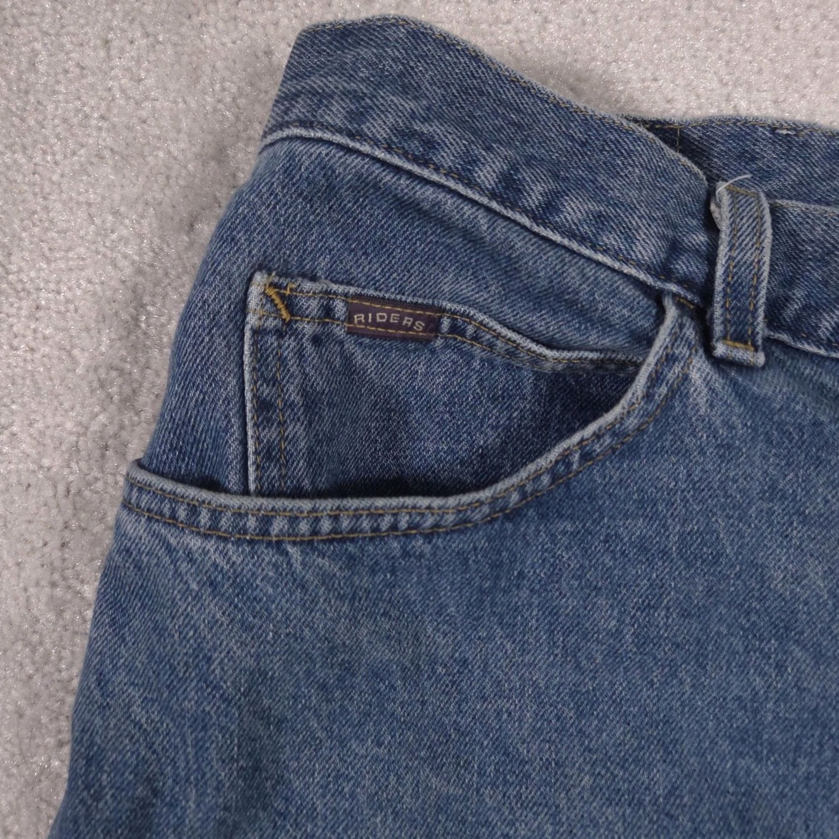 Vintage Riders Jeans Womens 24W Blue Medium Wash High Rise Relaxed Fit Tapered Denim Jeans Size 42" / US 20 - 5 Thumbnail