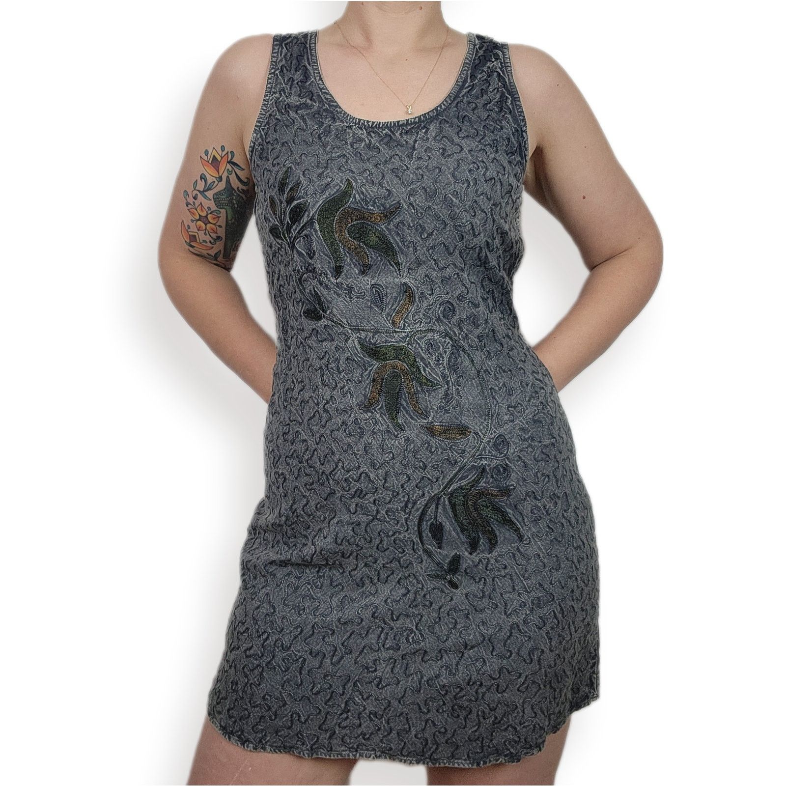 Other Hippie Festival Sun Dress Blue Sky Embroidered S-M Size S / US 4 / IT 40 - 1 Thumbnail