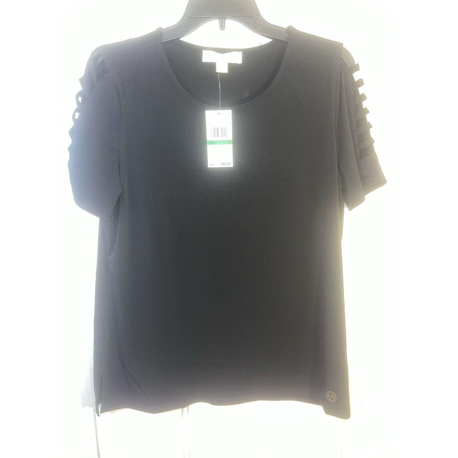 Michael Kors Michael Kors Black Blouse Ladder Sleeve Shirt Women’s Large Size L / US 10 / IT 46 - 1 Thumbnail