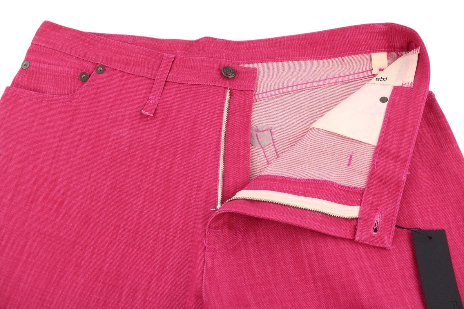 R13 DAMON PLEATED 27 Vivid Pink Wide Leg Zip Denim 86224 Size 27" / US 4 / IT 40 - 5 Thumbnail