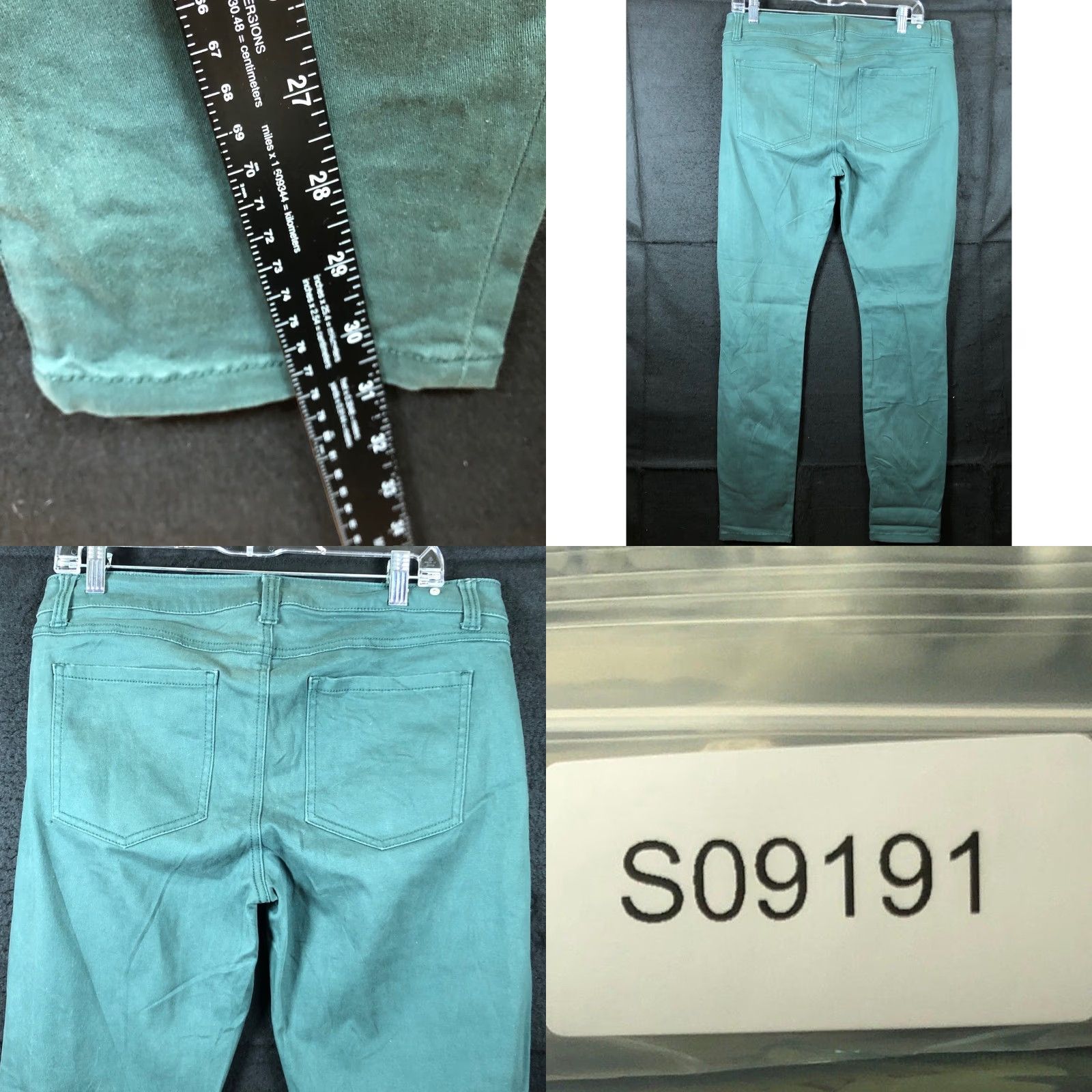 Vintage CAbi Jeans Hunter Green Mid Rise Skinny Moto Zipped Pockets Stretch 10 Women's Denim Jeans Regular Sized 10 Green Pants Size 32" / US 10 / IT 46 - 8 Thumbnail