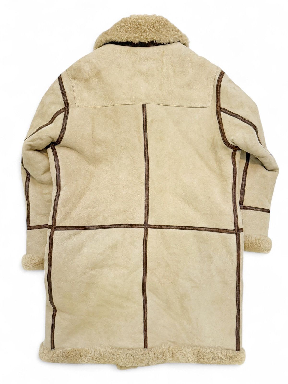 Polo Ralph Lauren Sample Shearling Leather Duffle Flight Coat Size US M / EU 48-50 / 2 - 3 Thumbnail