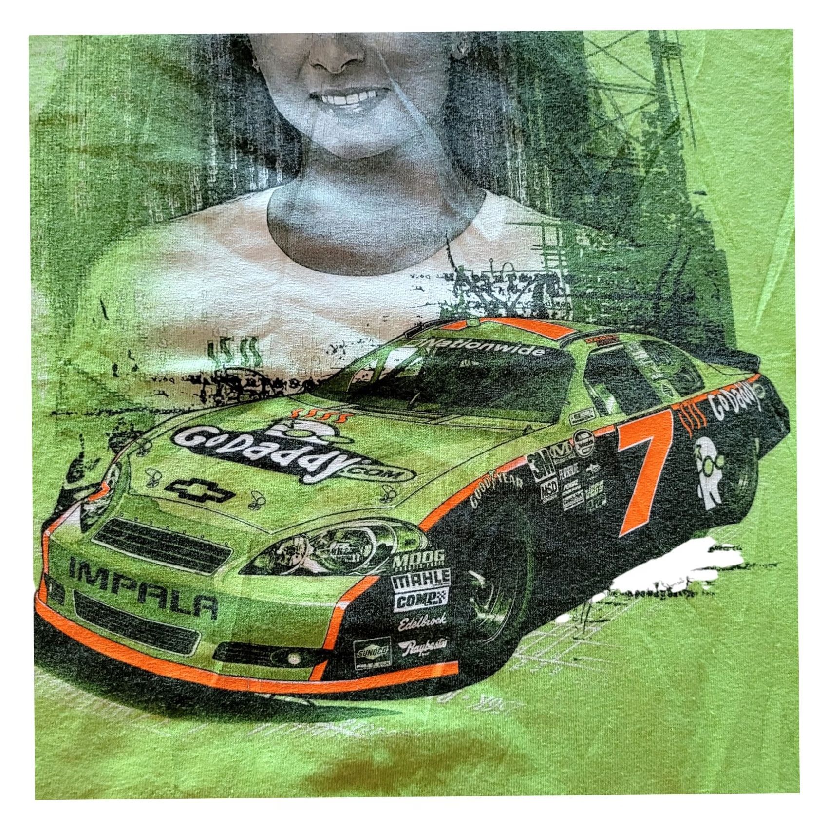 Chase Authentics Chase Authentics NASCAR Danica Patrick GoDaddy T-Shirt M Green Pre-Shrunk Cotton—Vintage? No. Size US M / EU 48-50 / 2 - 5 Thumbnail