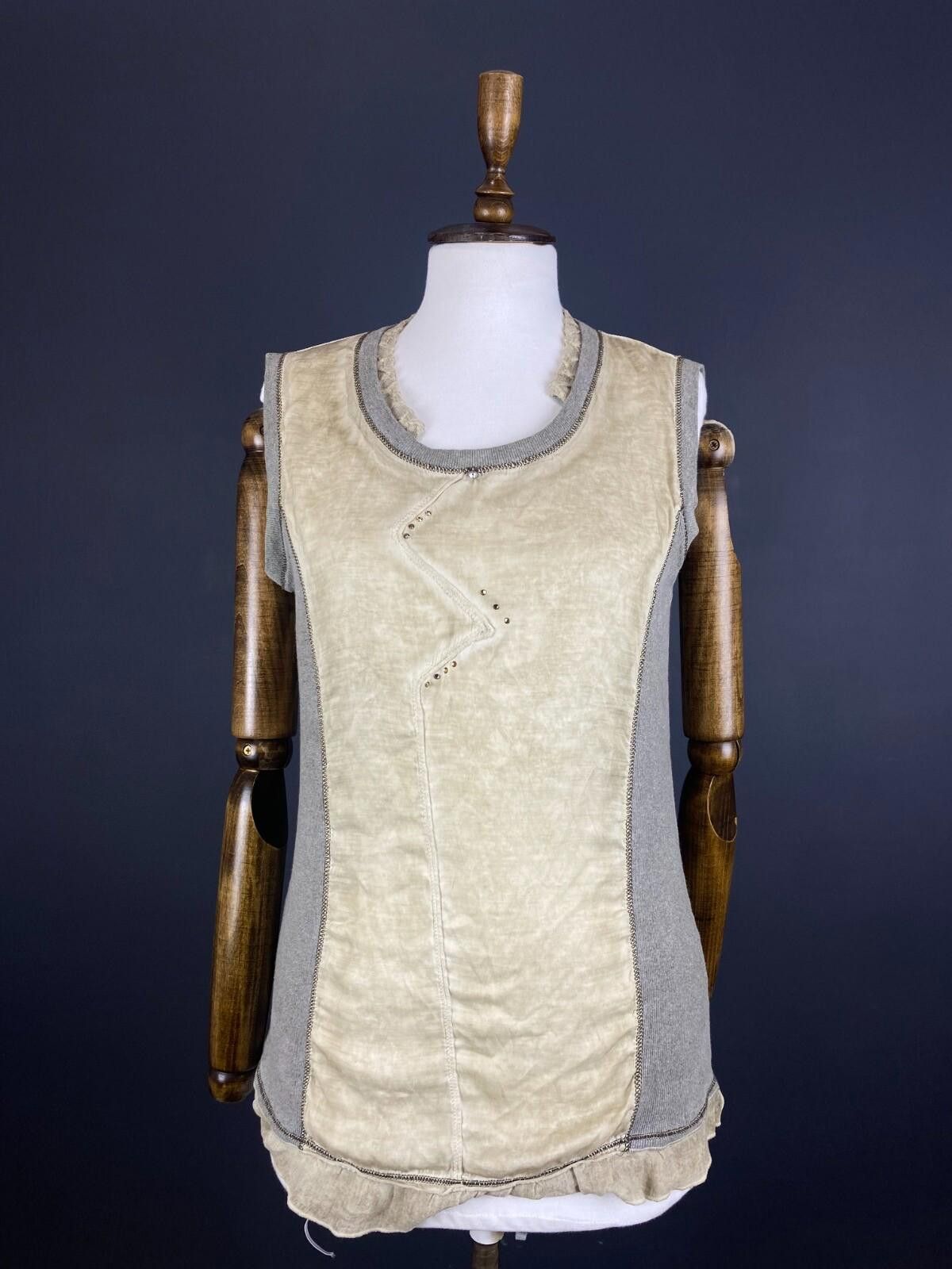 Designer Elisa Cavaletti Club Ivory Desiner Tank Top Blouse Size L Size L / US 10 / IT 46 - 1 Thumbnail