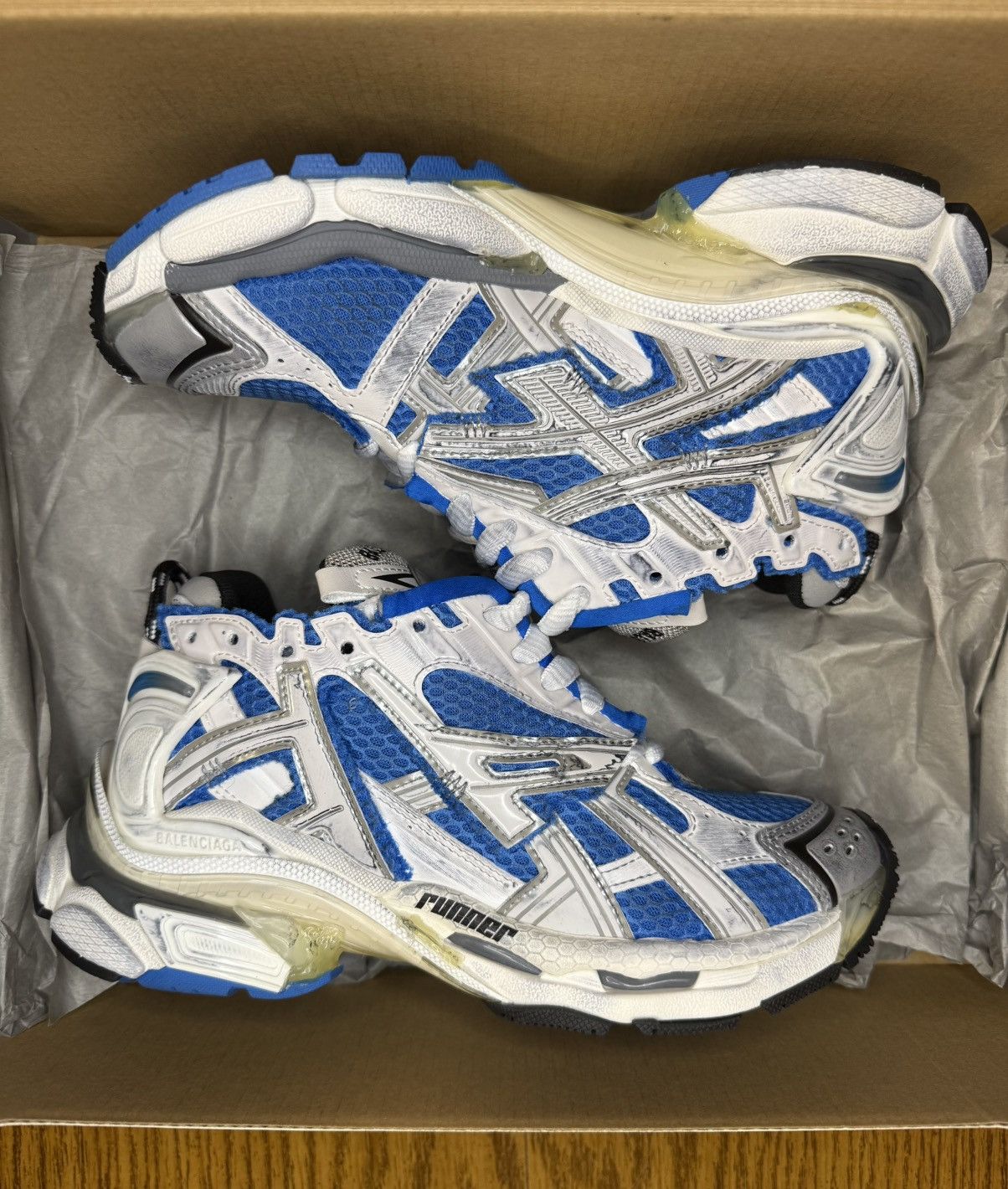 Balenciaga Balenciaga Runner Sneaker (Blue/White) Size US 4 / IT 34 - 1 Thumbnail
