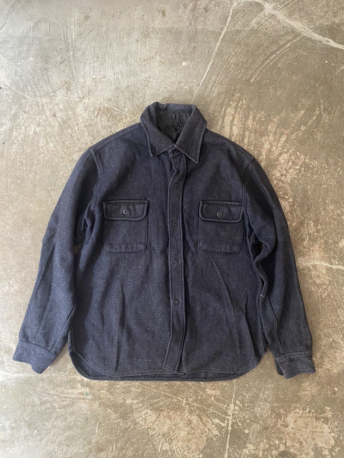 Vintage Vintage Navy Army CPO Wool Shirt Size US L / EU 52-54 / 3 - 1 Thumbnail