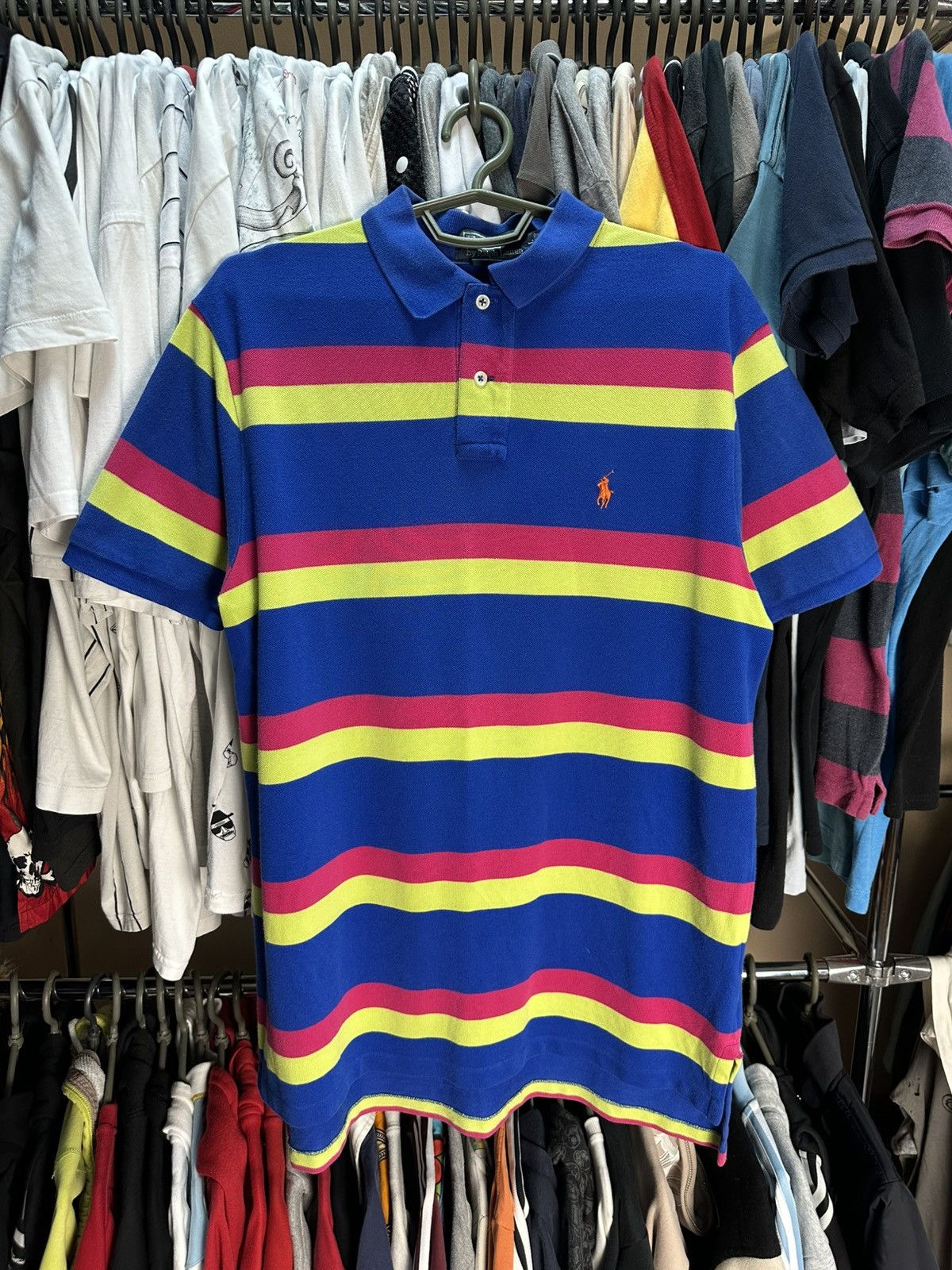 Polo Ralph Lauren 📸Men's Vintage Polo T-Shirt Polo Ralph Lauren Striped Pony📸 Size US L / EU 52-54 / 3 - 1 Thumbnail