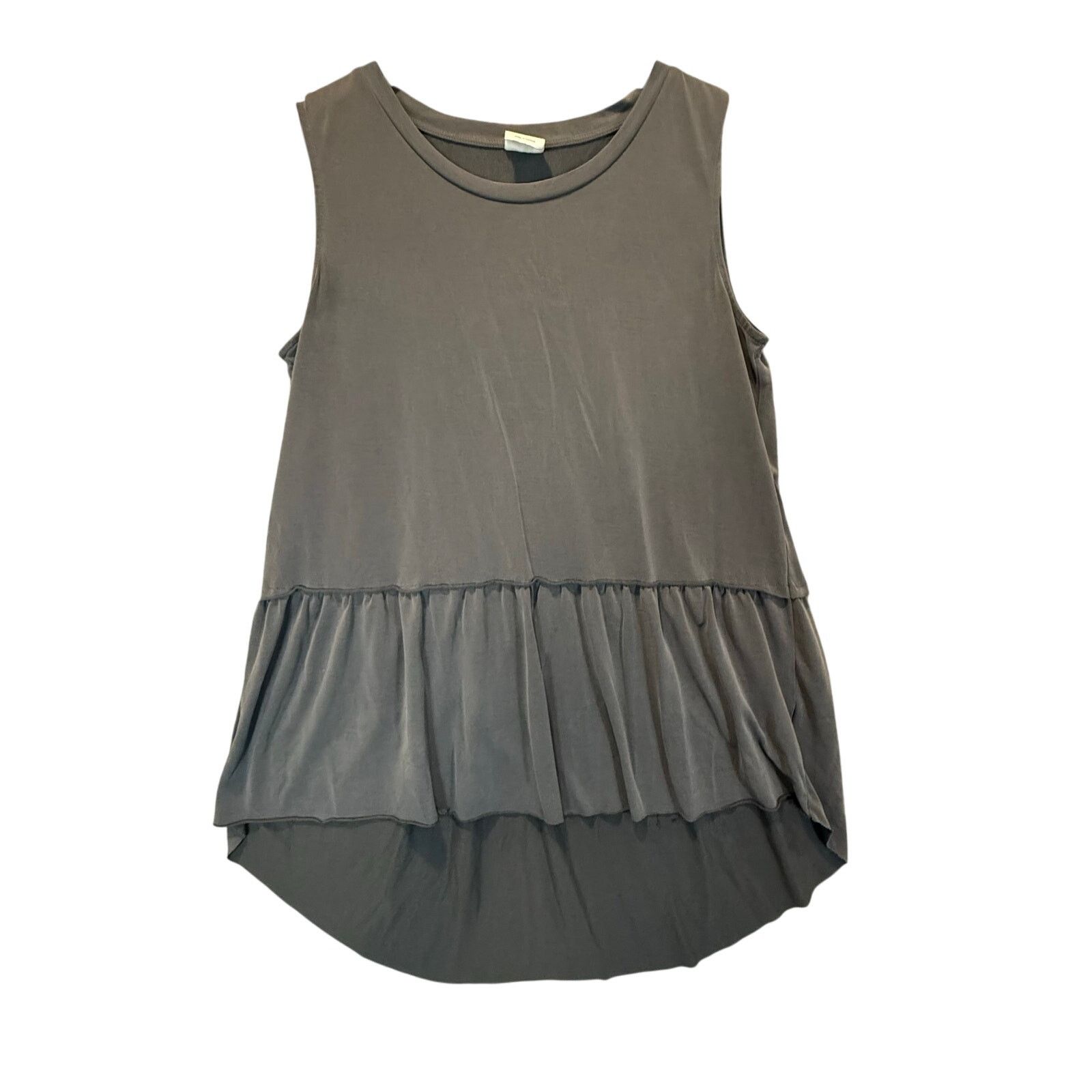 Other Mote Gray Peplum Tank Top Blouse Sleeveless Tunic Modal L Size L / US 10 / IT 46 - 1 Thumbnail