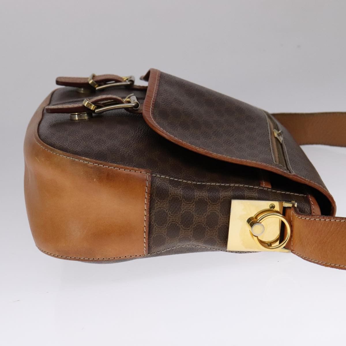 Celine CELINE Macadam Canvas Shoulder Bag Pvc Leather Gold Brown Size ONE SIZE - 4 Thumbnail
