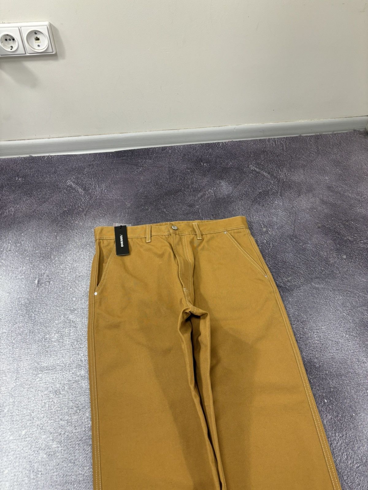 Diesel Diesel P-Frank NWT Buckle Back Men’s Mustard Dungaree Pants Size US 31 - 4 Thumbnail