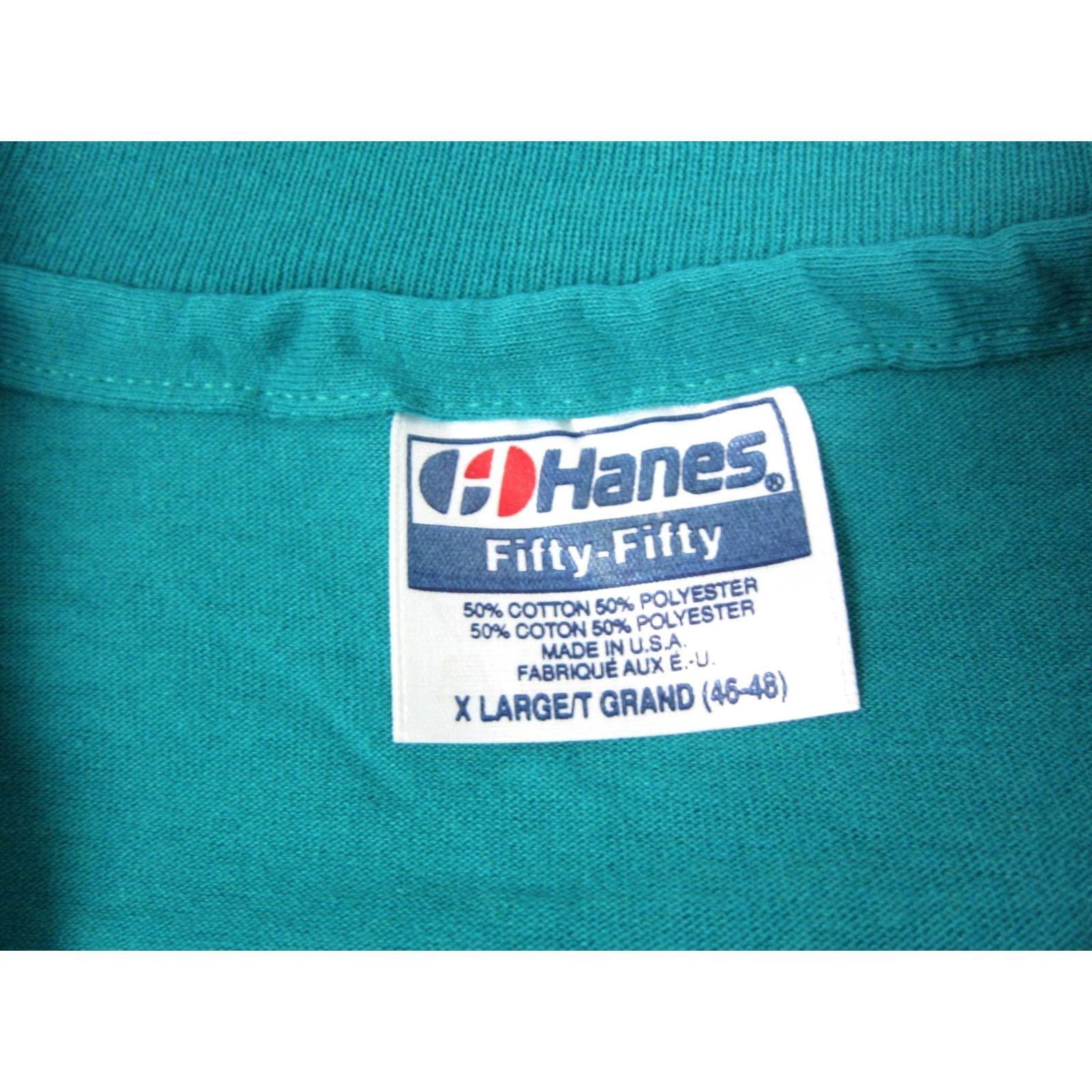 Hanes VINTAGE Hanes Shirt XL Mens Blue 90s USA Short Sleeve Crew Neck Cotton T-Shirt Small Print 80s Theme Florida Sunshine Size US XL / EU 56 / 4 - 5 Thumbnail