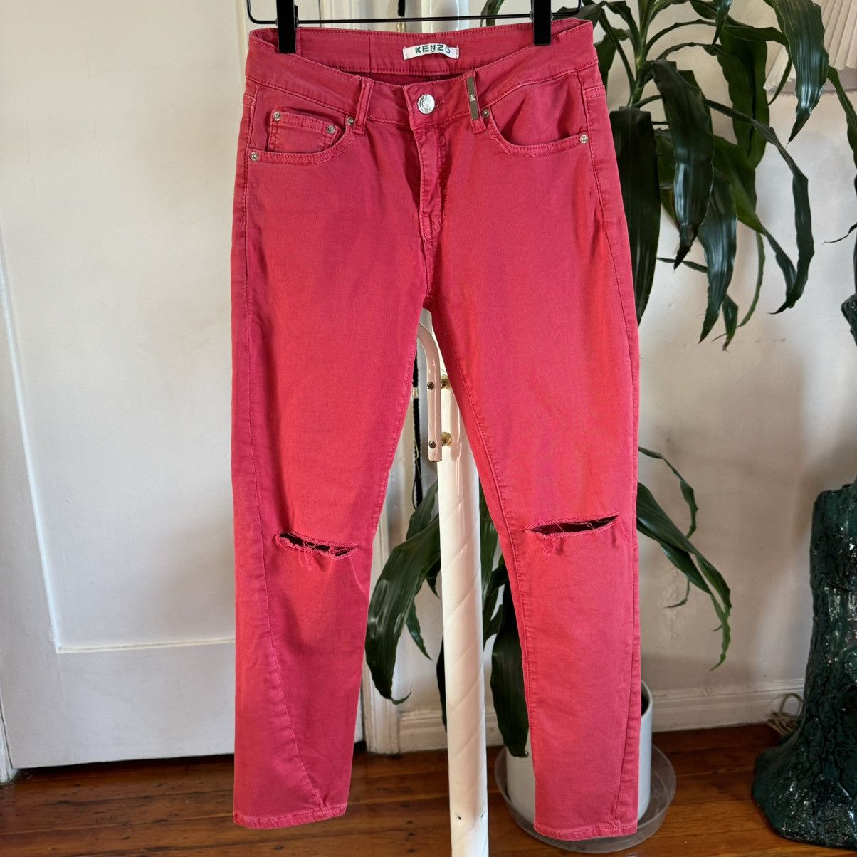Kenzo Kenzo red cotton trouser Size 27" / US 4 / IT 40 - 1 Thumbnail