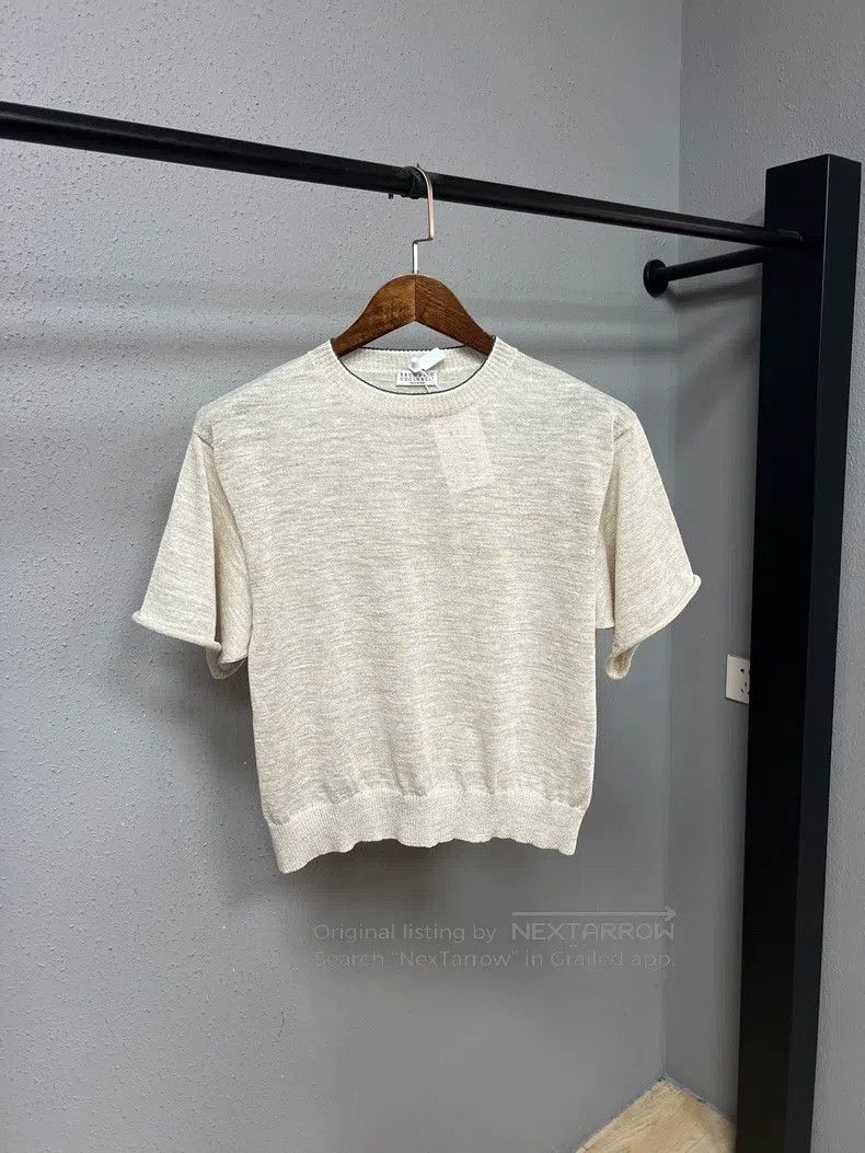 Brunello Cucinelli Cashmere gold thread knit short-sleeve