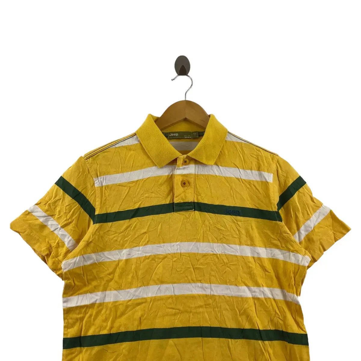 Jeep Vintage JEEP Golf Tennis Striped Yellow Polo Tee Shirt Size US M / EU 48-50 / 2 - 5 Thumbnail