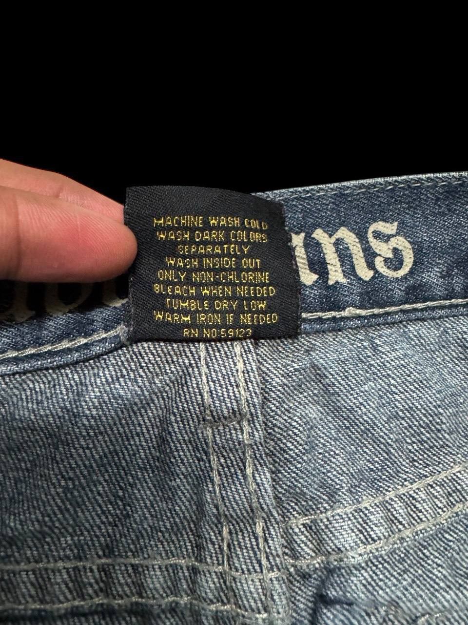 Tornado Mart SUPER BAGGY 90s Style Fubu Mudwash Wide Studded Jeans Size US 26 / EU 42 - 10 Thumbnail