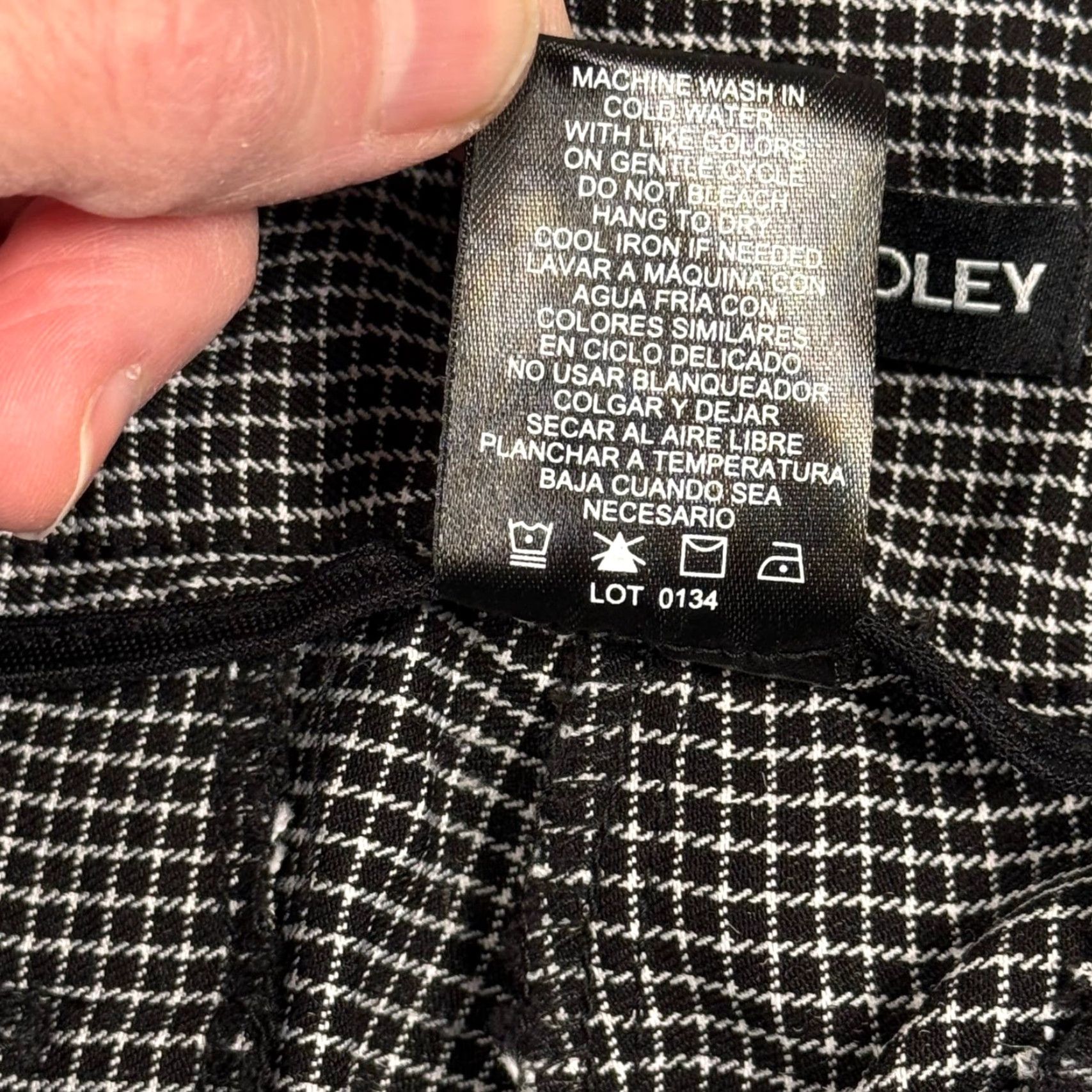 Vintage Hillary Radley Pants M Black Gingham Check Straight Leg Pull On Workwear Casual Dress Pants Womens Regular Size 32" / US 10 / IT 46 - 7 Thumbnail