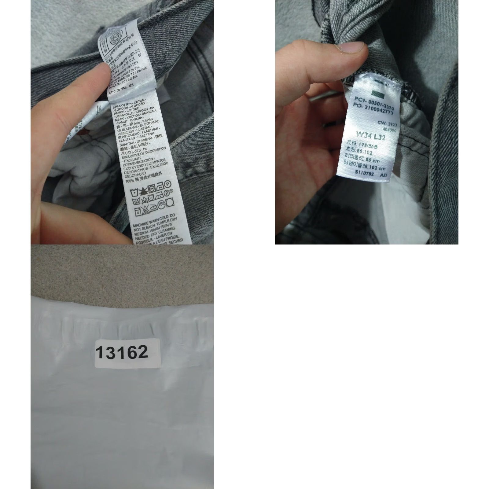 Levi's Levi's 501 XX Jeans Mens 34x32 Gray Denim Button Fly Straight Regular Fit Jeans Size US 34 / EU 50 - 8 Thumbnail