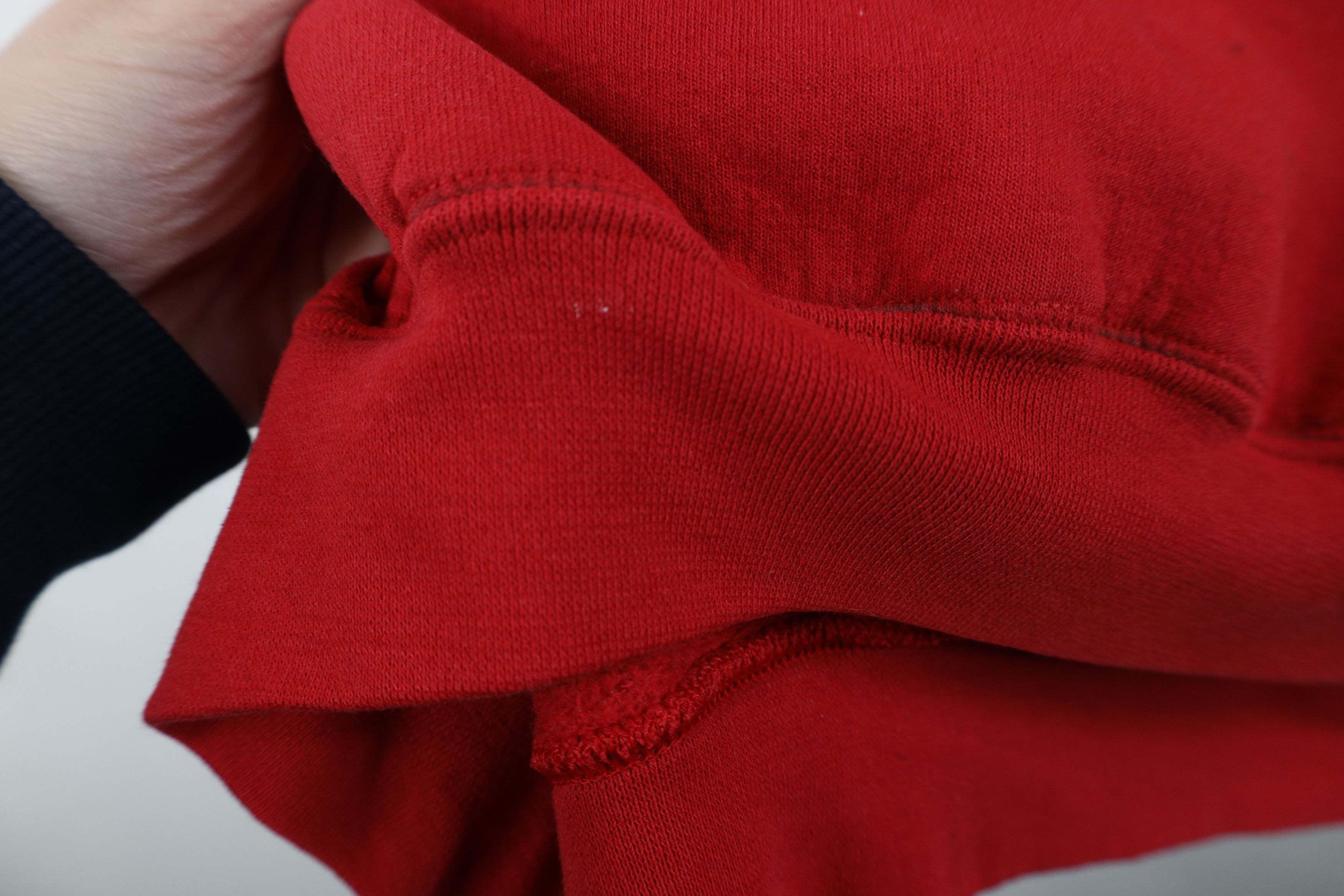Vintage Vintage 90s Streetwear Thrashed Blank Hoodie Sweatshirt Red Size US XXL / EU 58 / 5 - 9 Thumbnail