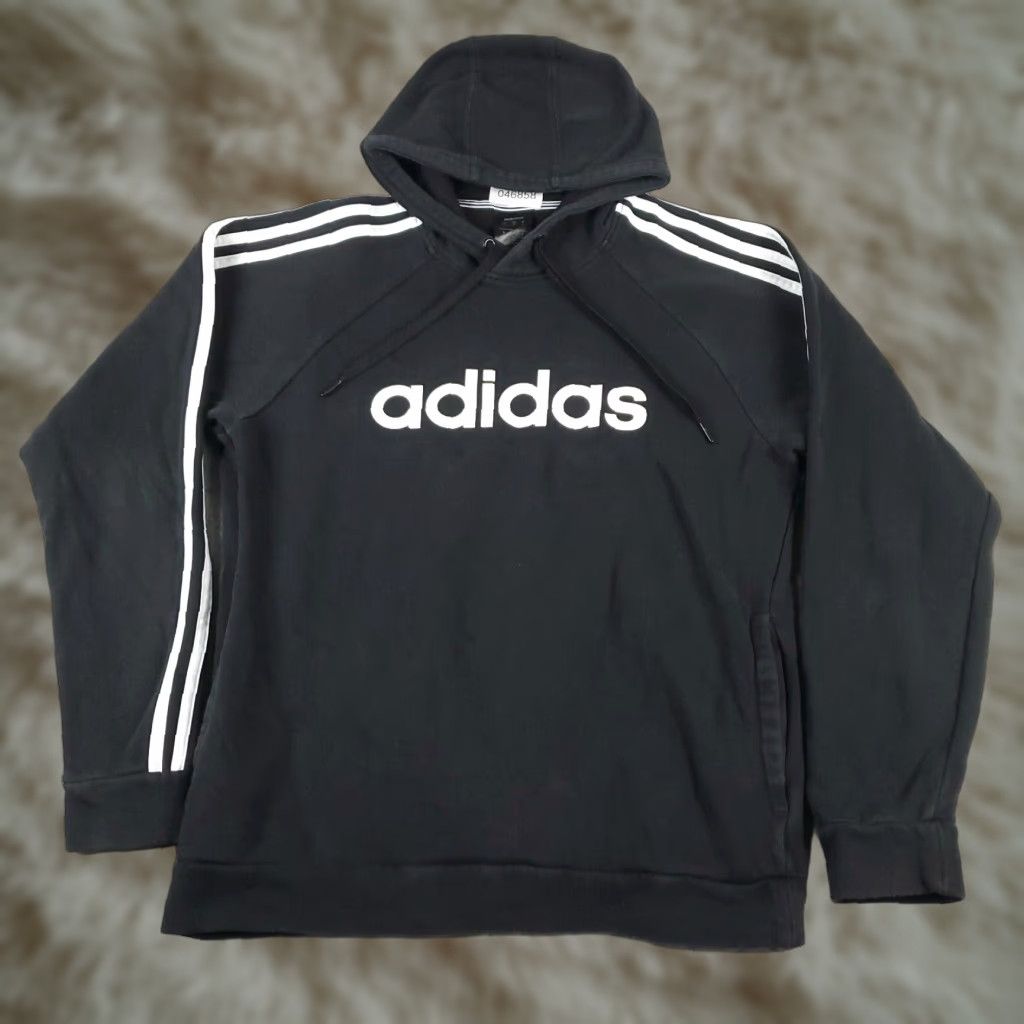 Adidas Adidas Men's Pullover Hoodie Sweater Black Long Sleeve Casual Sports Activewear Medium Size US M / EU 48-50 / 2 - 1 Thumbnail