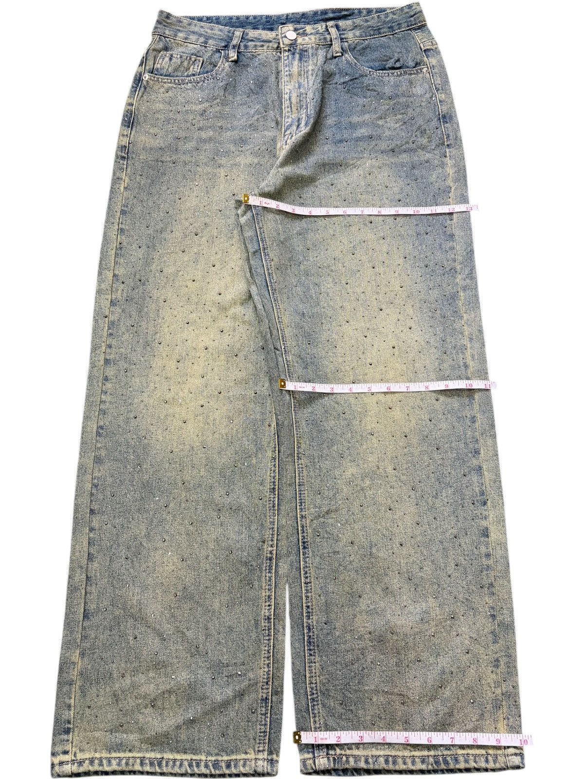 Junya Watanabe Vintage Japanese Brand Mud Wash Beaded Baggy Jeans Size 33" - 8 Thumbnail