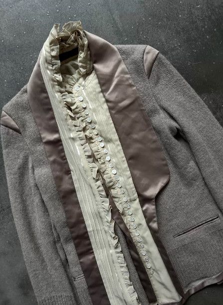 Undercover 06AW GURUGURU Detachable Collar Satin & Mixed-Fabric Jacket Size 38L - 5 Thumbnail