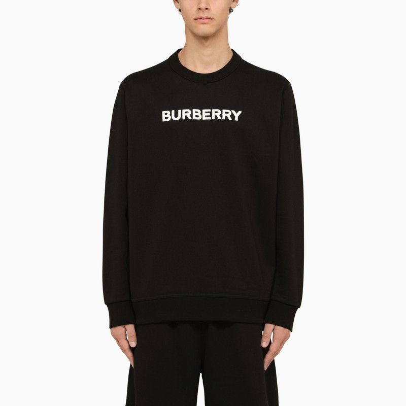 image of Burberry Black Crewneck Sweatshirt With Logo, Men's (Size XL)