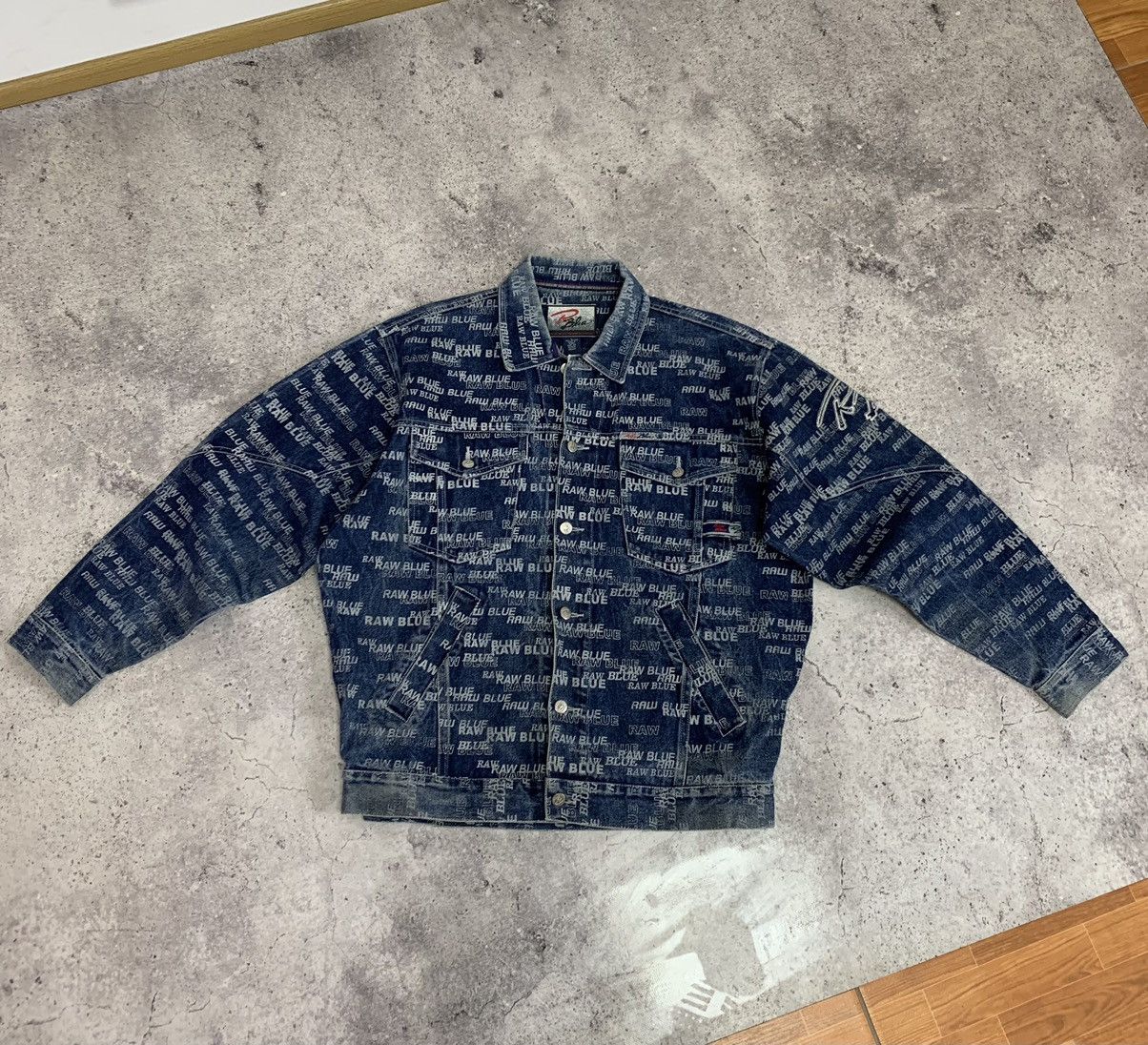 Fubu Vintage 90’s Raw Blue Rap Denim Monogram Jacket Y2K Size US L / EU 52-54 / 3 - 1 Thumbnail