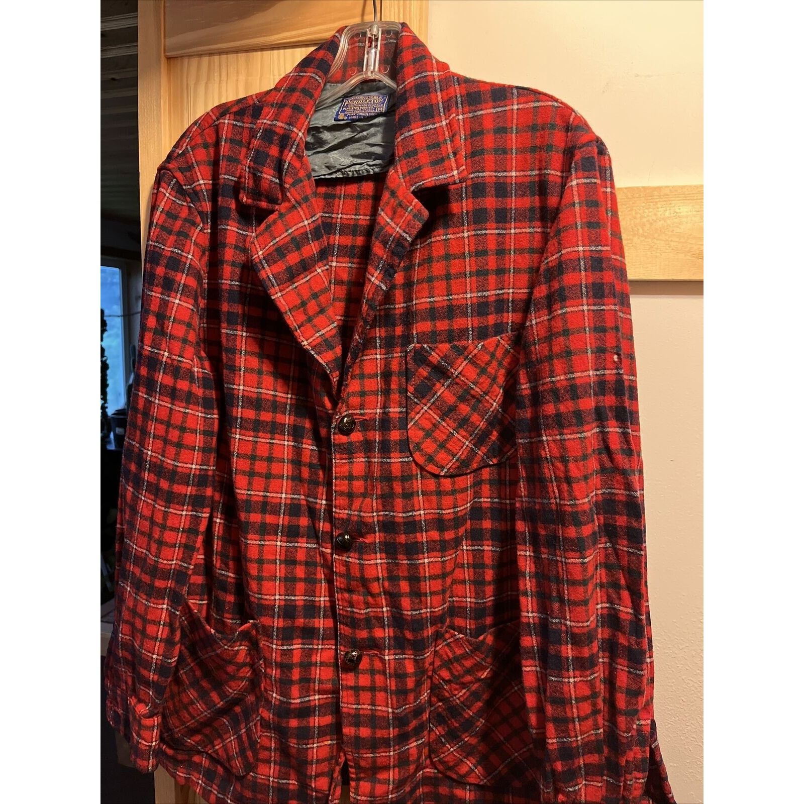 Pendleton Pendleton VTG Men’s M Red Plaid Wool Button Flannel Jacket Size US M / EU 48-50 / 2 - 5 Thumbnail