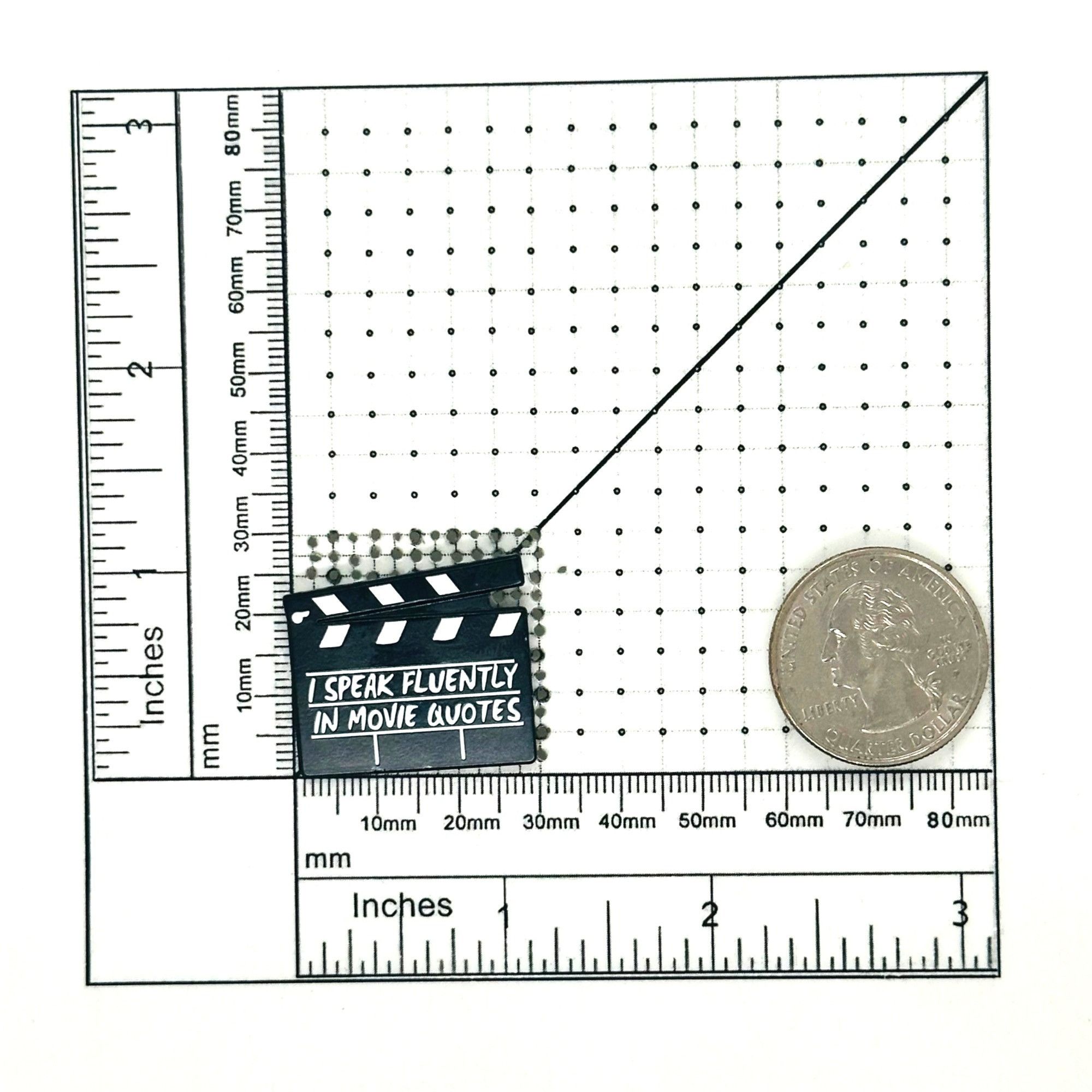 Designer ⭐Movie Set Clapboard Enamel Pin Speak Fluently In Movie Quot Size ONE SIZE - 6 Thumbnail