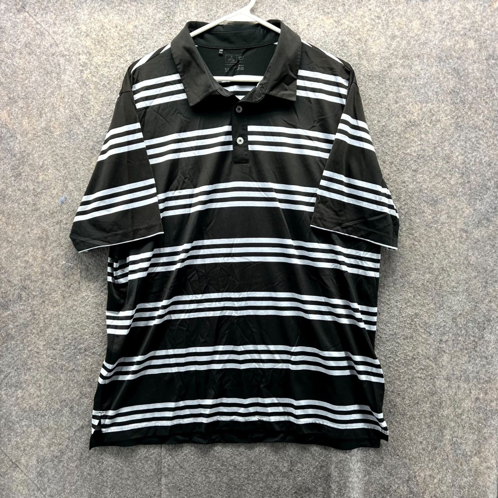 Adidas Adidas Polo Shirt Men XL Black Blue Striped Athletic Polyester Golf Vtg Polo Shirt Mens XL Black Striped Adidas Golf Vintage Shrt Size US XL / EU 56 / 4 - 2 Thumbnail