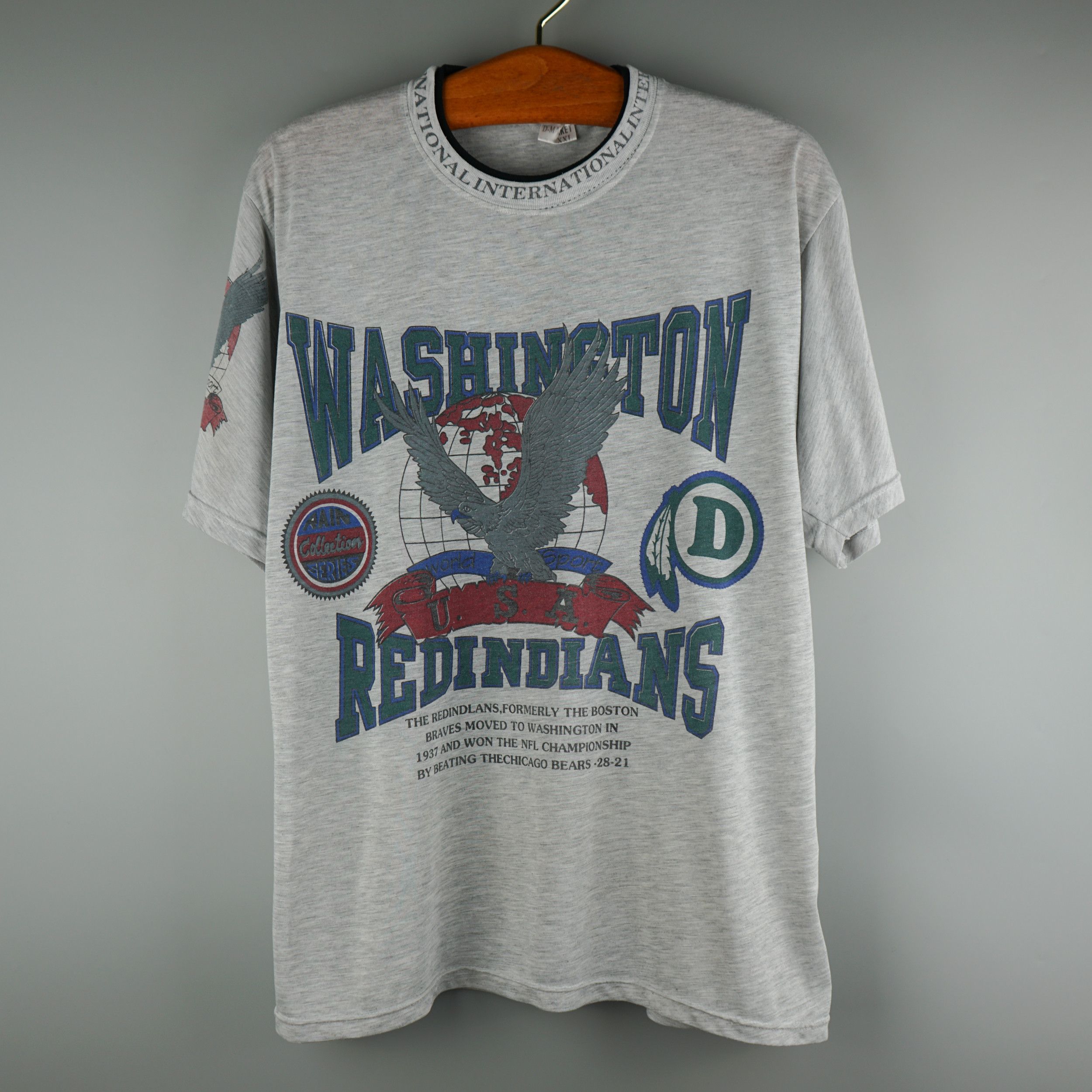 NFL × Vintage Vintage 1990s Washington Redindians T-Shirt Size US L / EU 52-54 / 3 - 1 Thumbnail