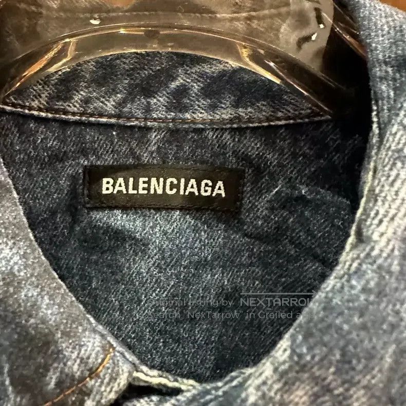 Balenciaga Balenciaga Irregular Pleated Blue Denim Long Sleeve Thin S Size US XS / EU 42 / 0 - 3 Thumbnail