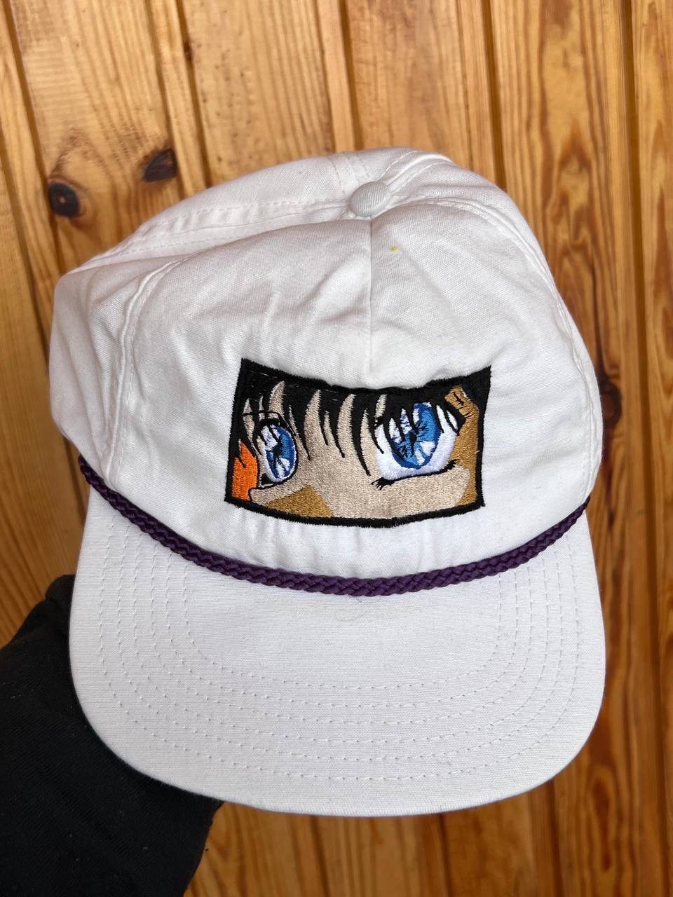 Vintage Rare Hook-Ups Cap Hat Girl Anime EYE 90s White USA 🇺🇸