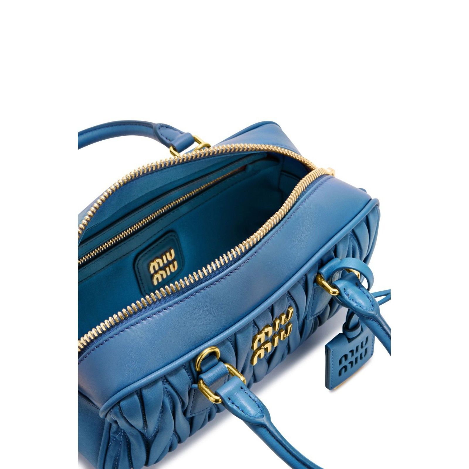 Miu Miu MIU MIU Arcadie Regular Blue Nappa Leather Handbag New And A Size ONE SIZE - 4 Thumbnail