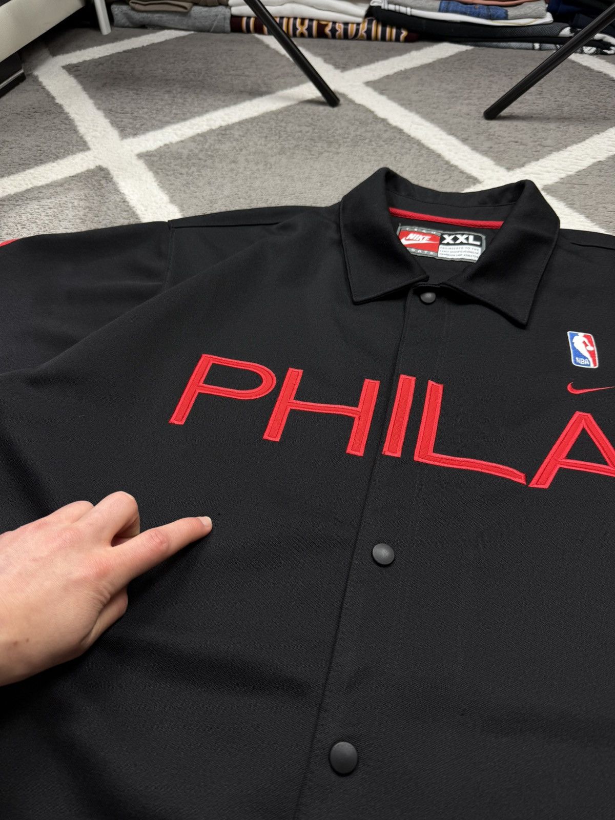 Nike Vintage 90’s Nike NBA Philadelphia 76ers Warm Up Jersey Size US XXL / EU 58 / 5 - 10 Thumbnail