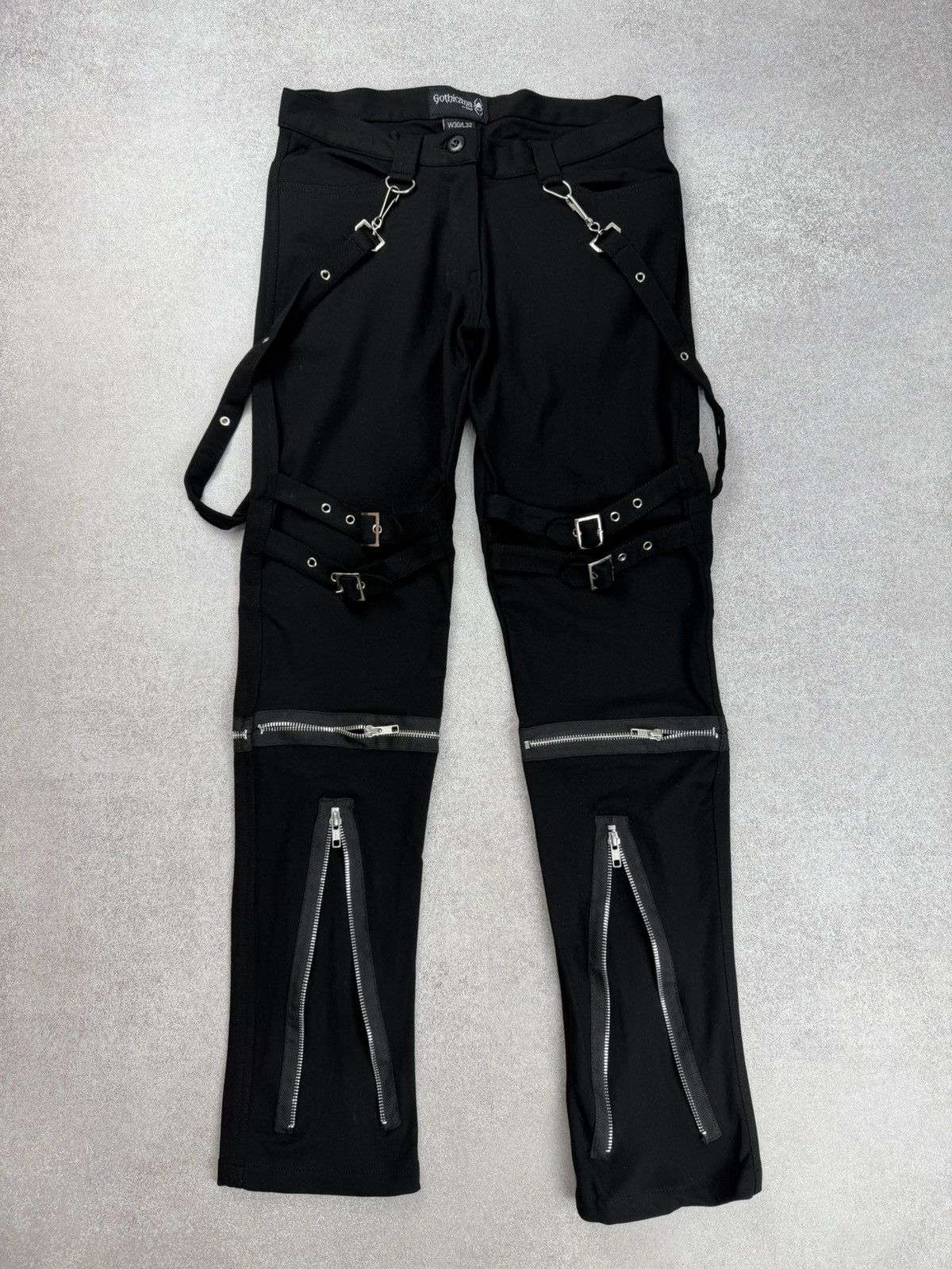 Japanese Brand Gothicana Gothic Black Buckle Zip Pants Unisex Size 30x32 Size US 30 / EU 46 - 1 Thumbnail