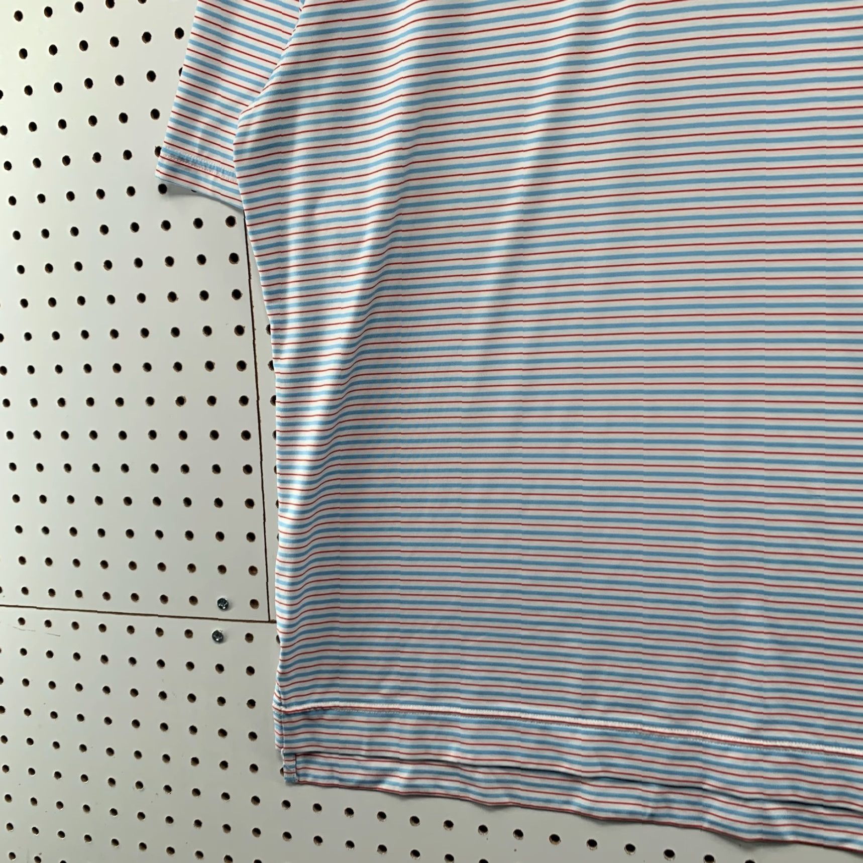 Footjoy FJ Footjoy Collared Golf Polo Shirt Mens Large White Blue Red Striped 23x31.5 - Polo, FootJoy, Striped, Golf Shirt, Mens, White/Blue/Red Size US L / EU 52-54 / 3 - 5 Thumbnail