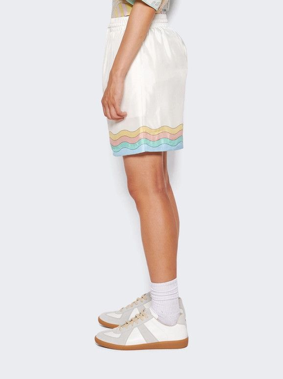Casablanca o1mle0326 Drawstring Silk Shorts Maison De Reve in White Size US 34 / EU 50 - 4 Thumbnail