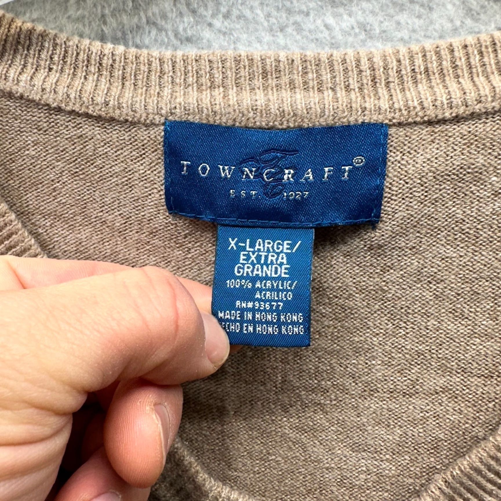 Sears VINTAGE Sears Sweater Vest Adult XL Brown Knit 80s Towncraft Mens Size US XL / EU 56 / 4 - 3 Thumbnail