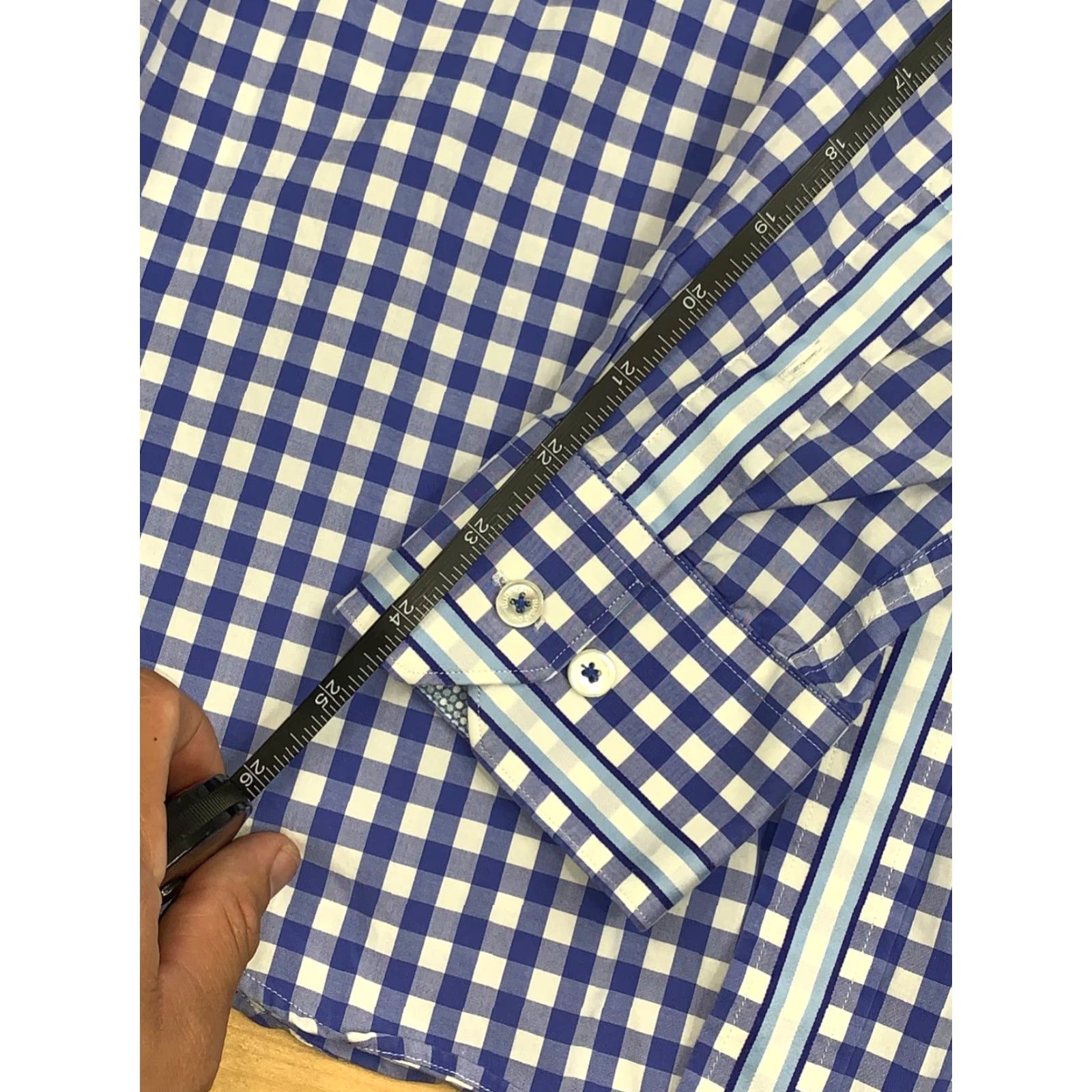 BUGATCHI Bugatchi Uomo Button-Down Shirt M Blue Checks Long Sleeve Shirt Mens Size US M / EU 48-50 / 2 - 8 Thumbnail