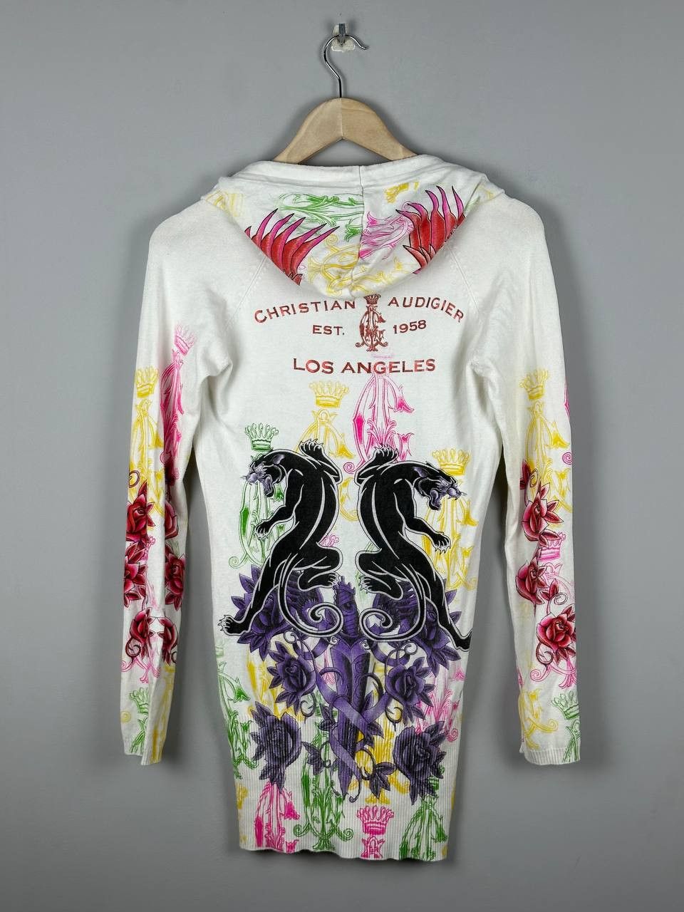 Christian Audigier Christian Audigier Avant Garde Y2K Rhinestone Hoodie Size L / US 10 / IT 46 - 9 Thumbnail